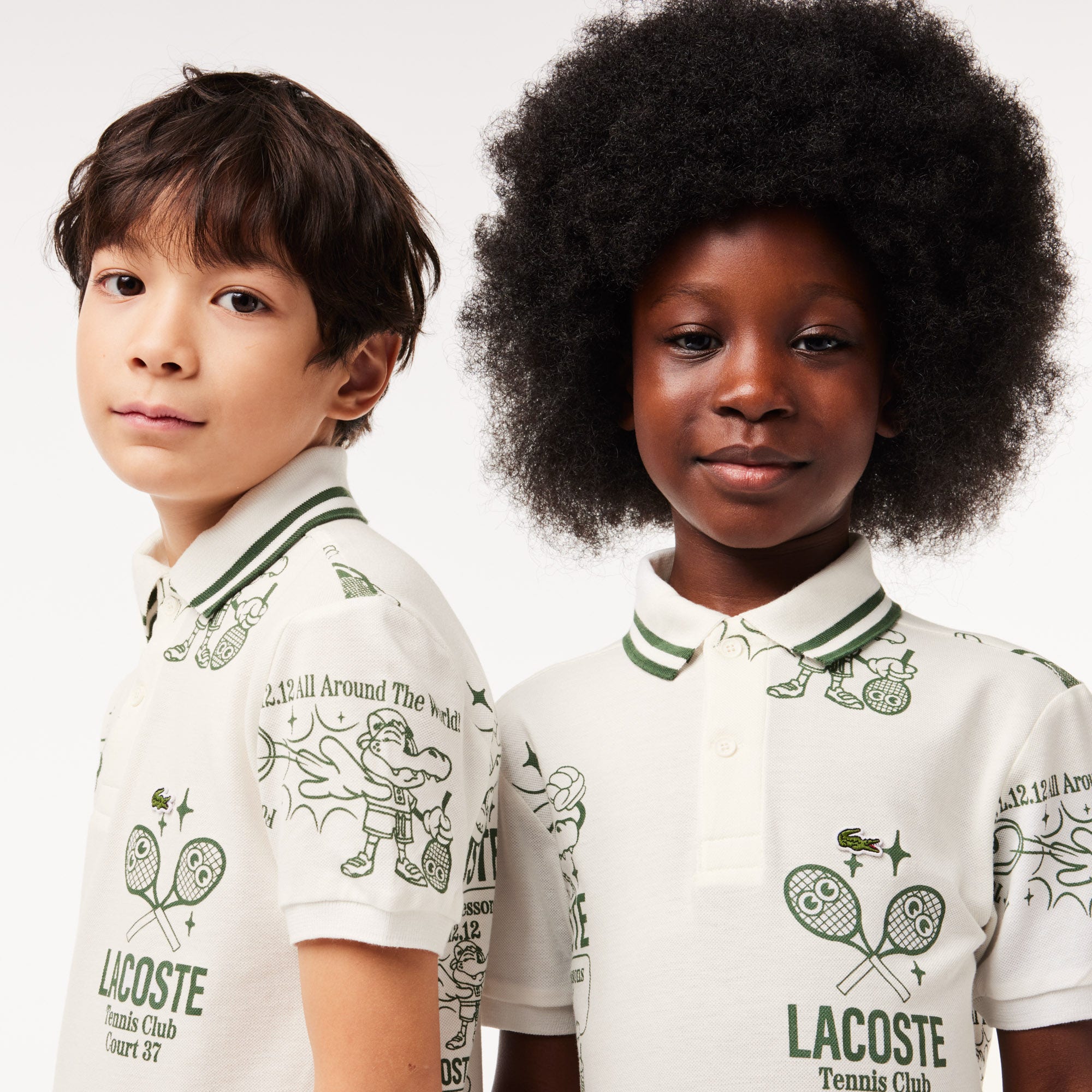 Graphic Print Cotton Polo Shirt