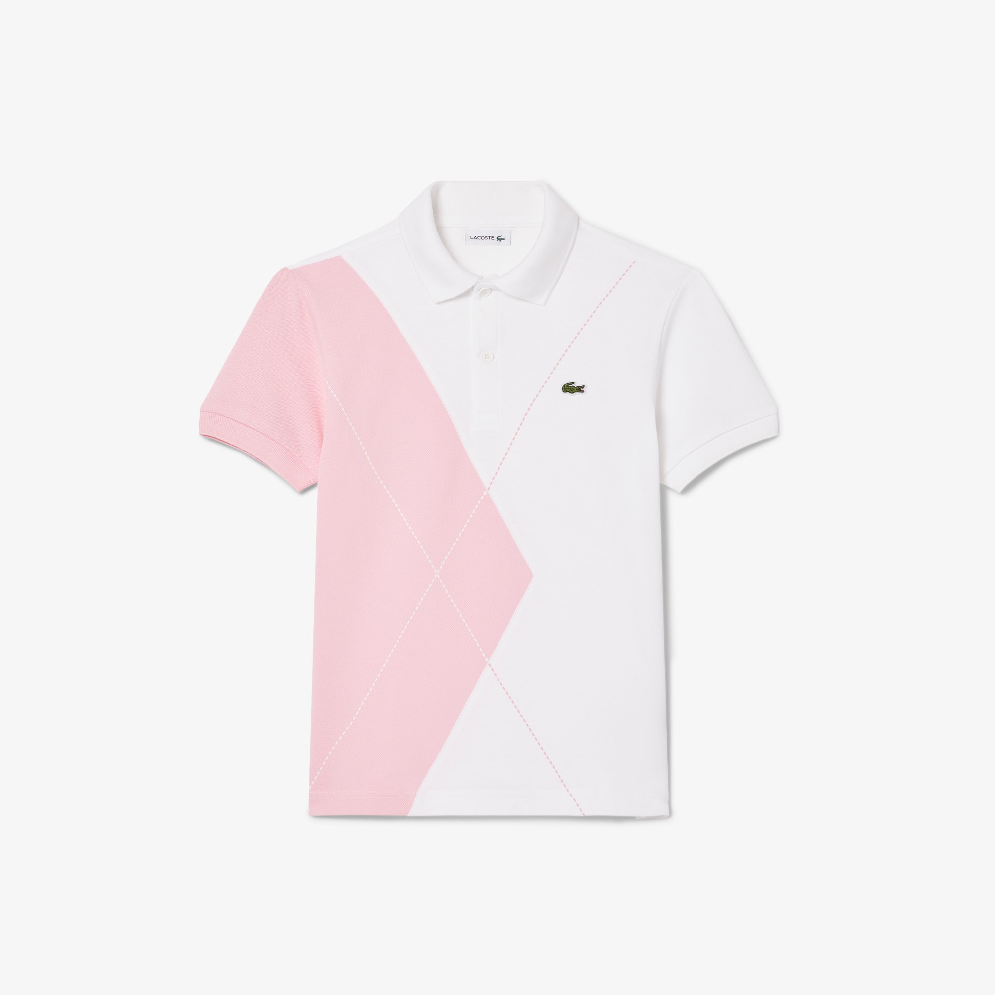 Contrast Argyle Mini Pique Polo Shirt