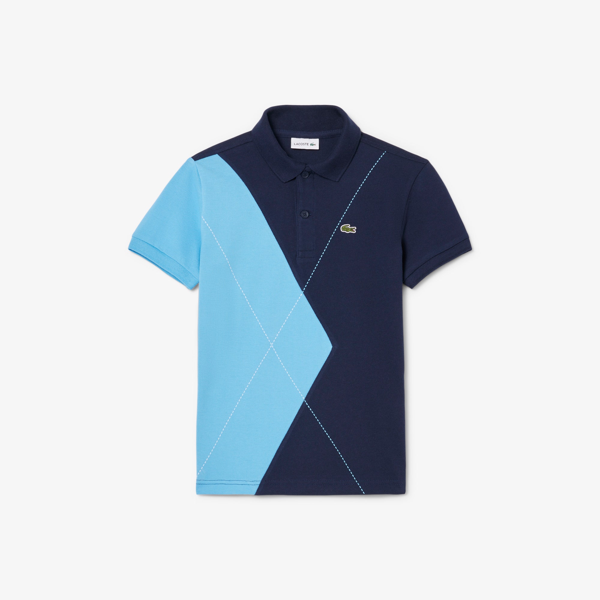 Contrast Argyle Mini Pique Polo Shirt