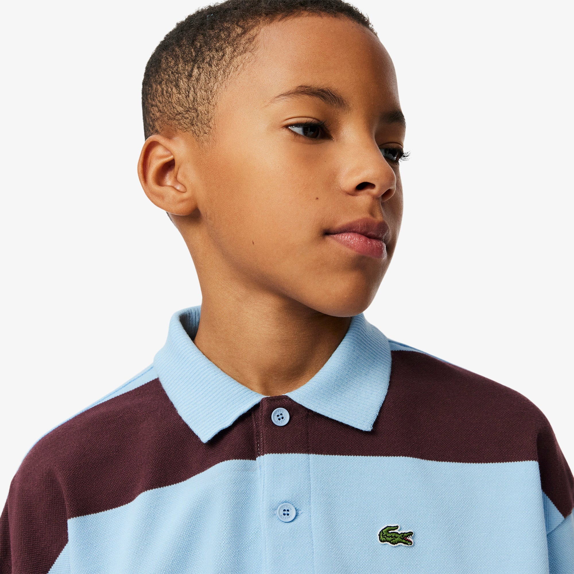 Contrast Stripe Pique Rugby Shirt