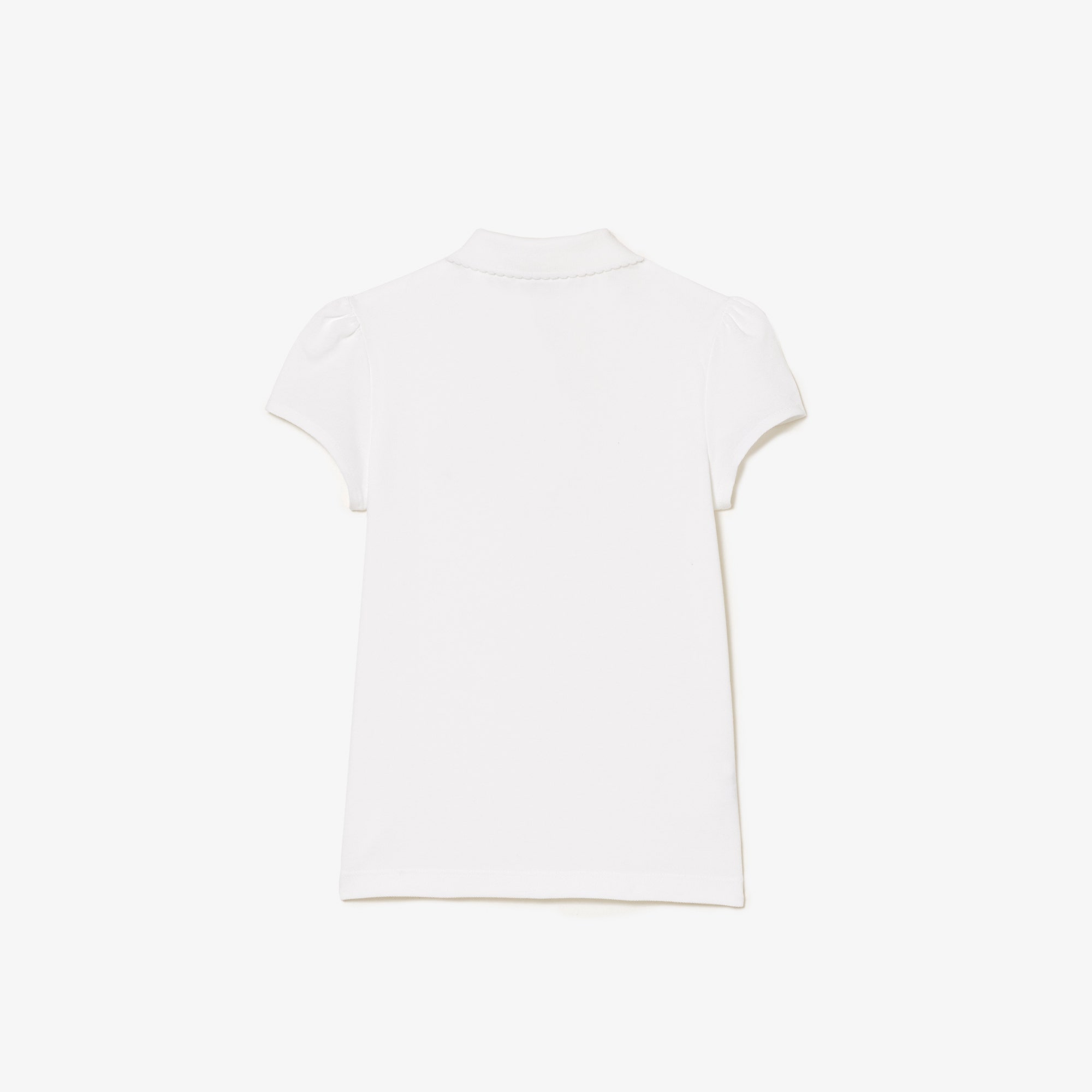 Girls' Lacoste Scalloped Collar Mini Pique Polo Shirt