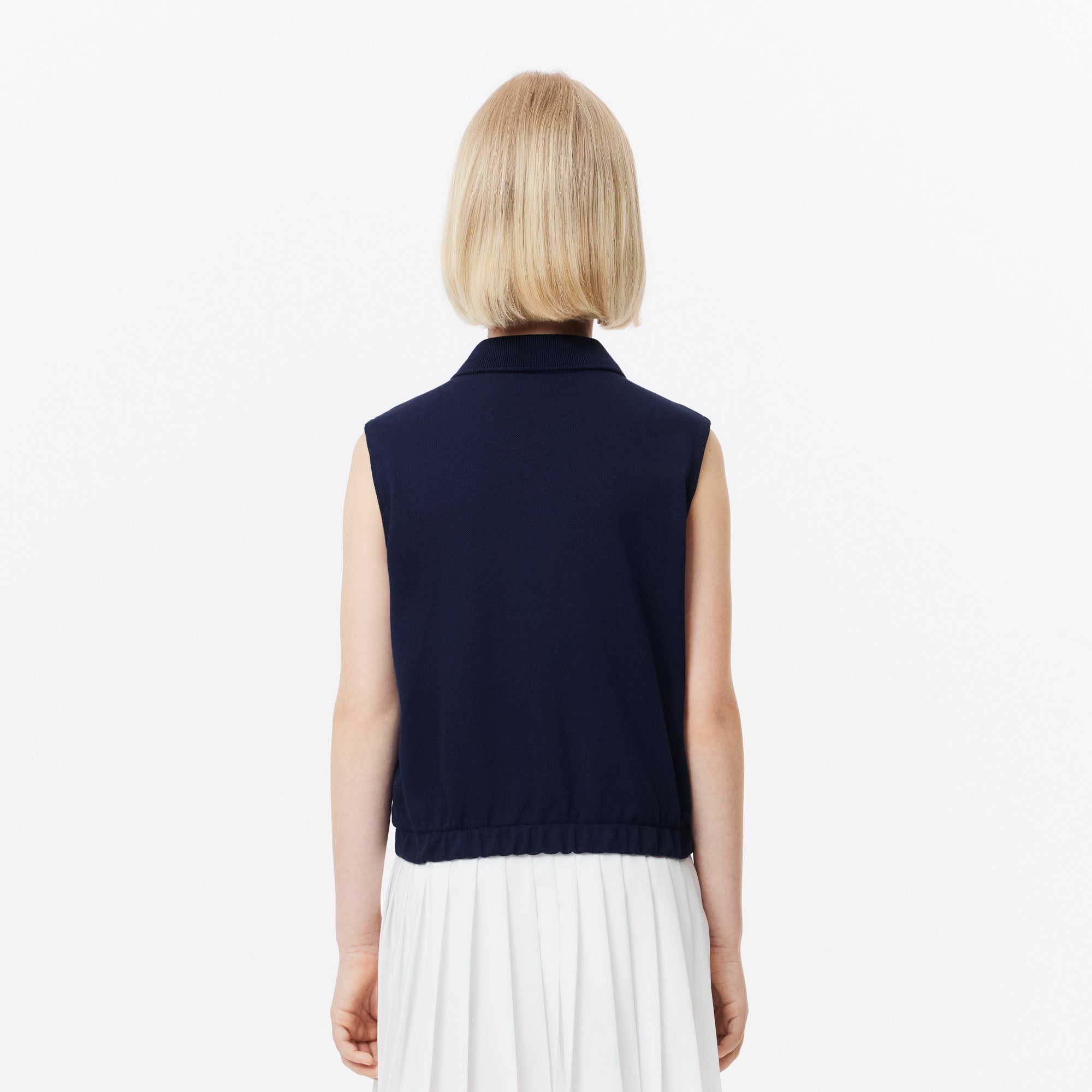 Girls' Lacoste Cotton Pique Sleeveless Polo Shirt