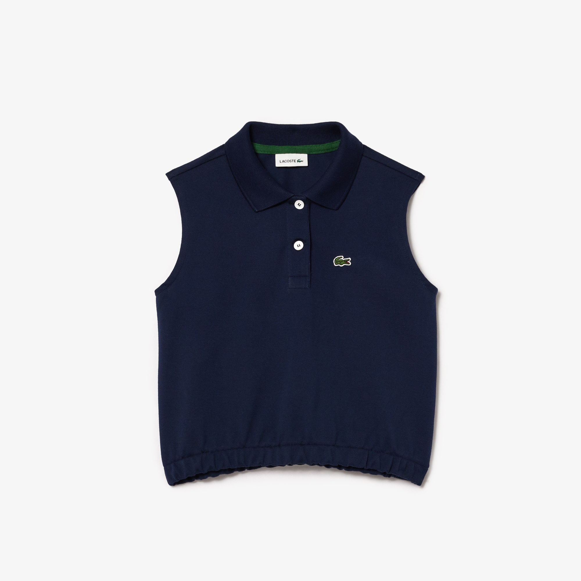 Girls' Lacoste Cotton Pique Sleeveless Polo Shirt