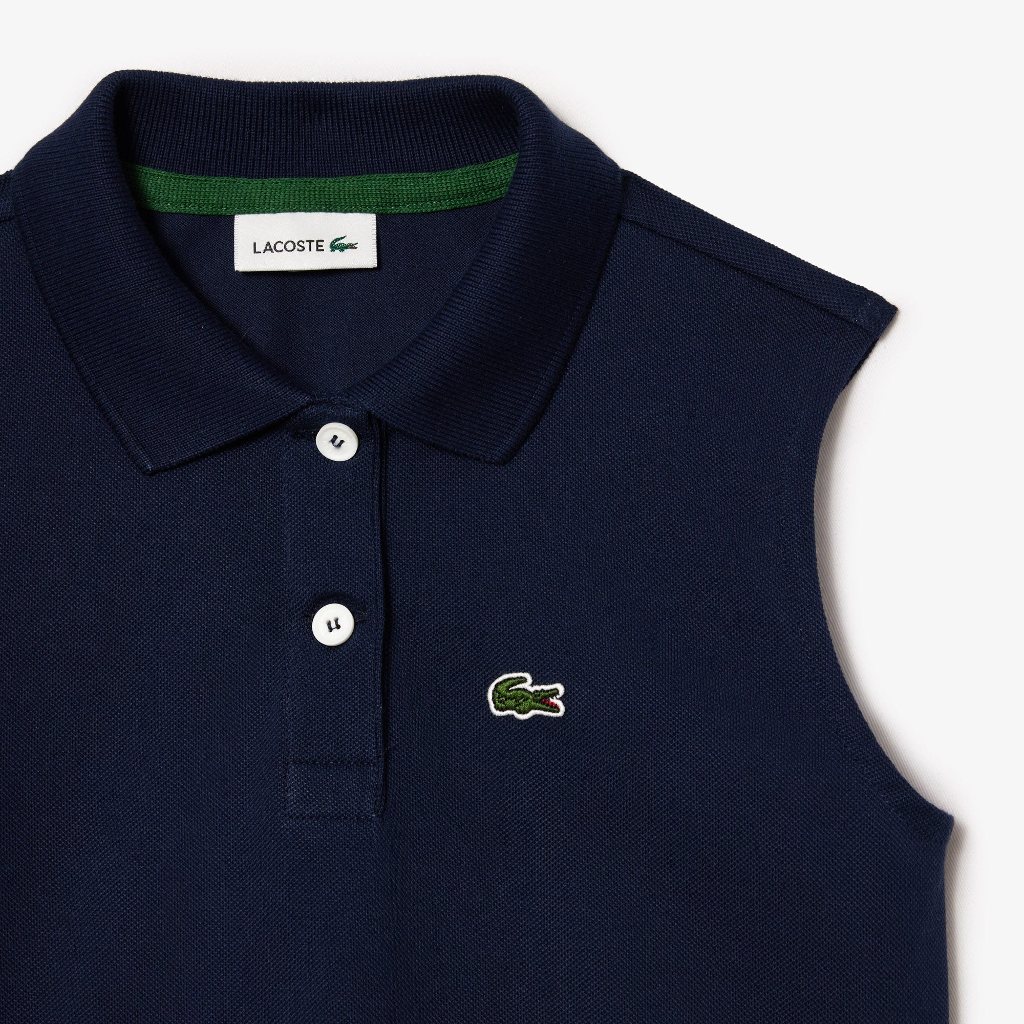 Girls' Lacoste Cotton Pique Sleeveless Polo Shirt