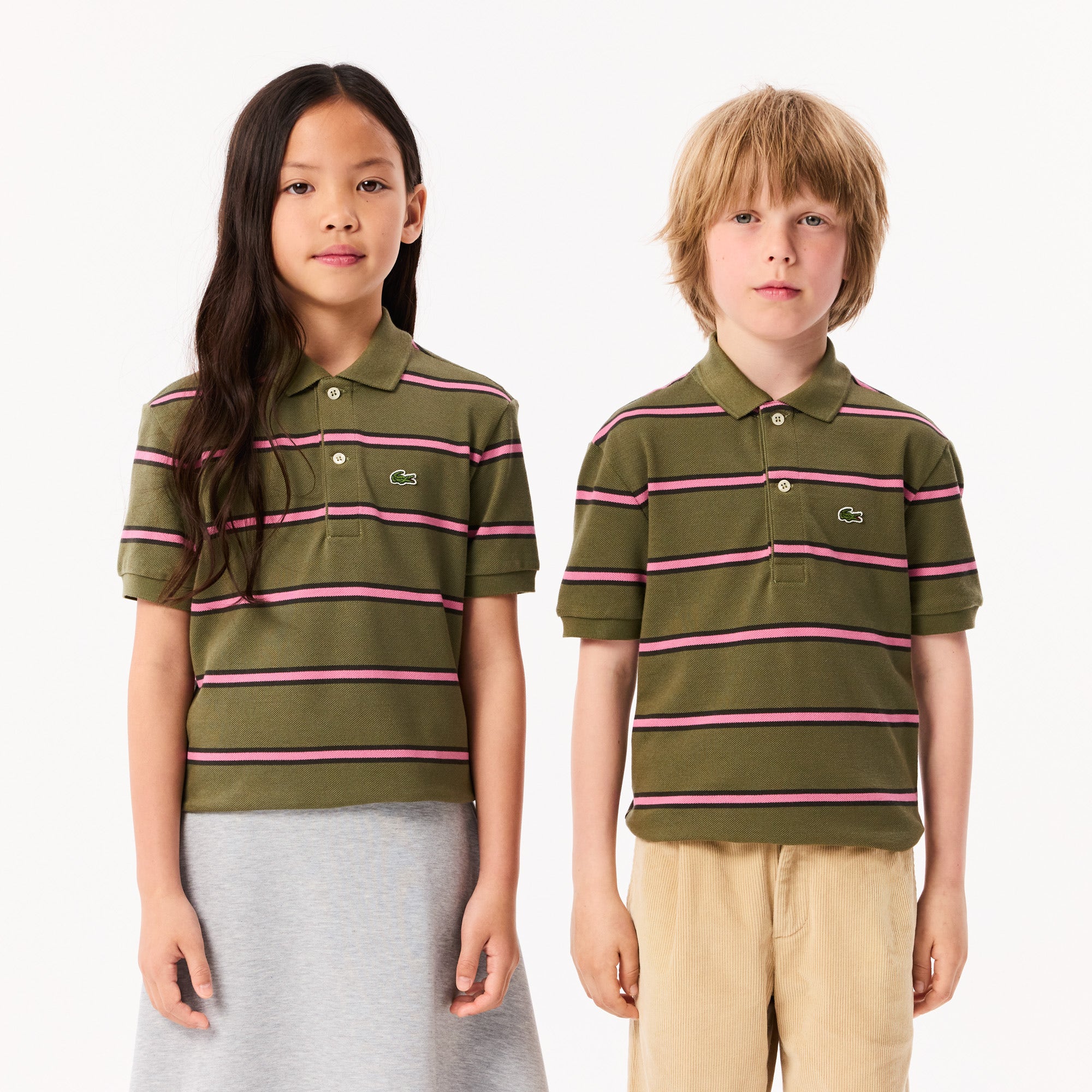 Boys' Lacoste Striped Pique Polo Shirt