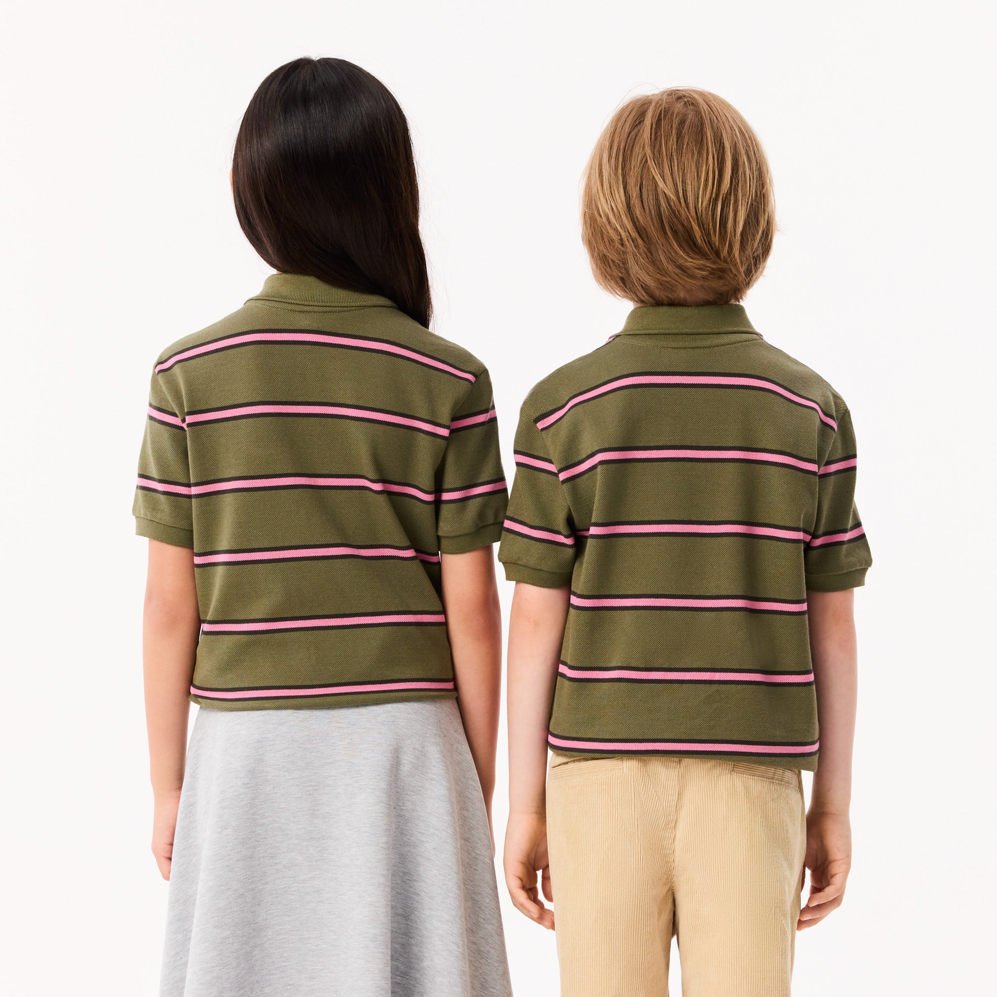 Boys' Lacoste Striped Pique Polo Shirt