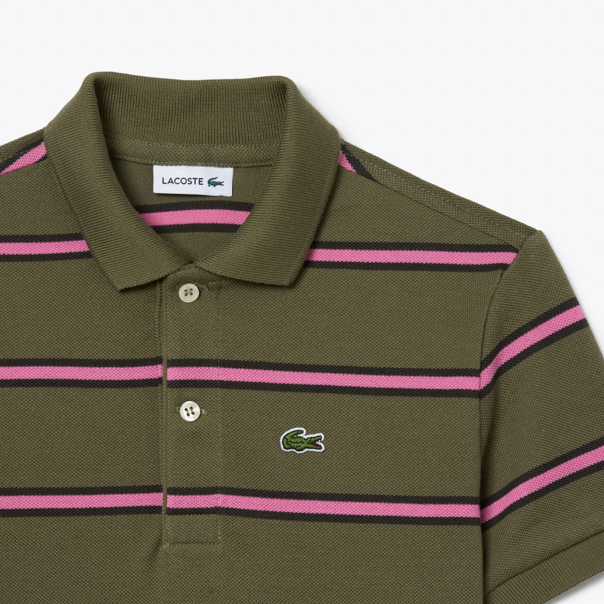 Boys' Lacoste Striped Pique Polo Shirt