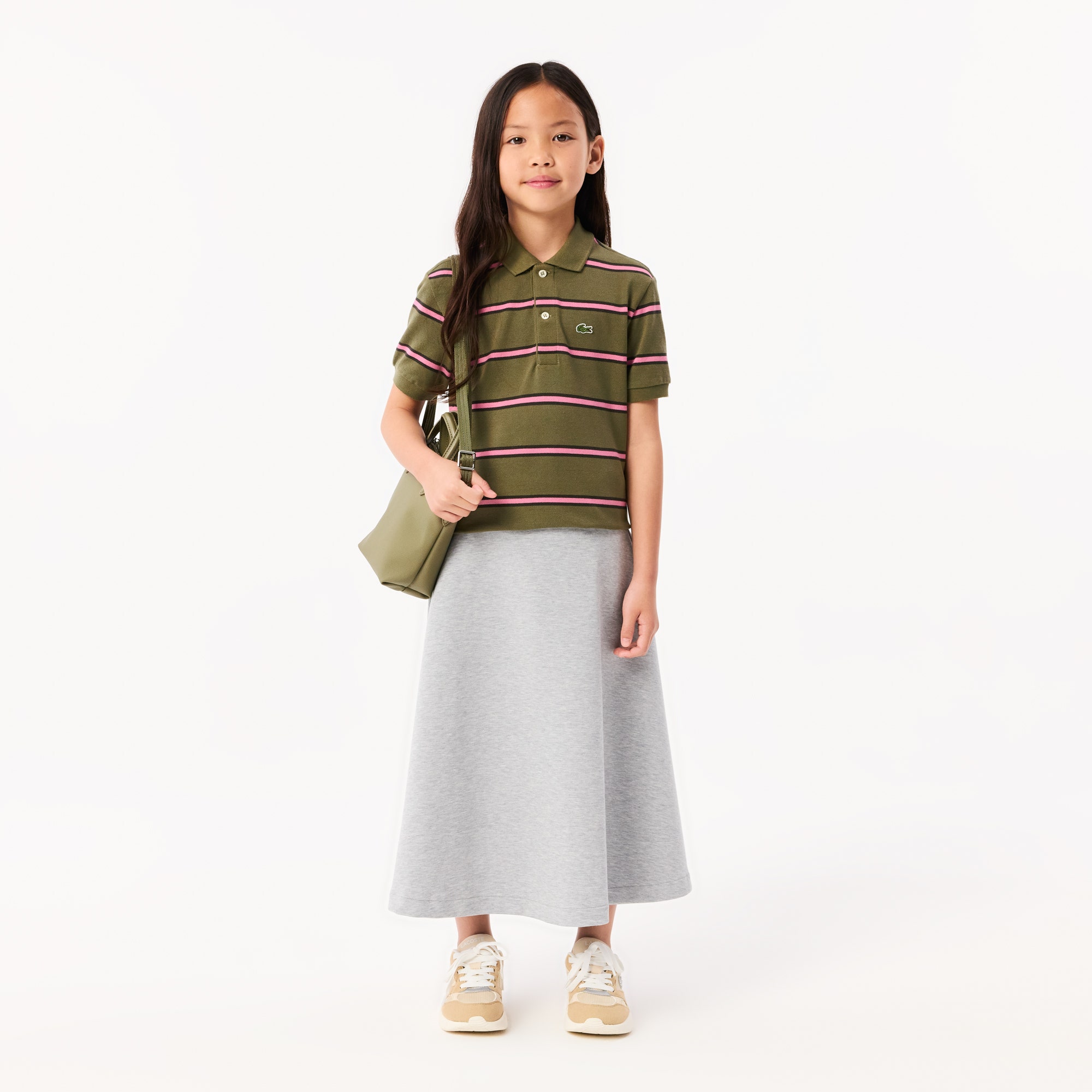 Boys' Lacoste Striped Pique Polo Shirt
