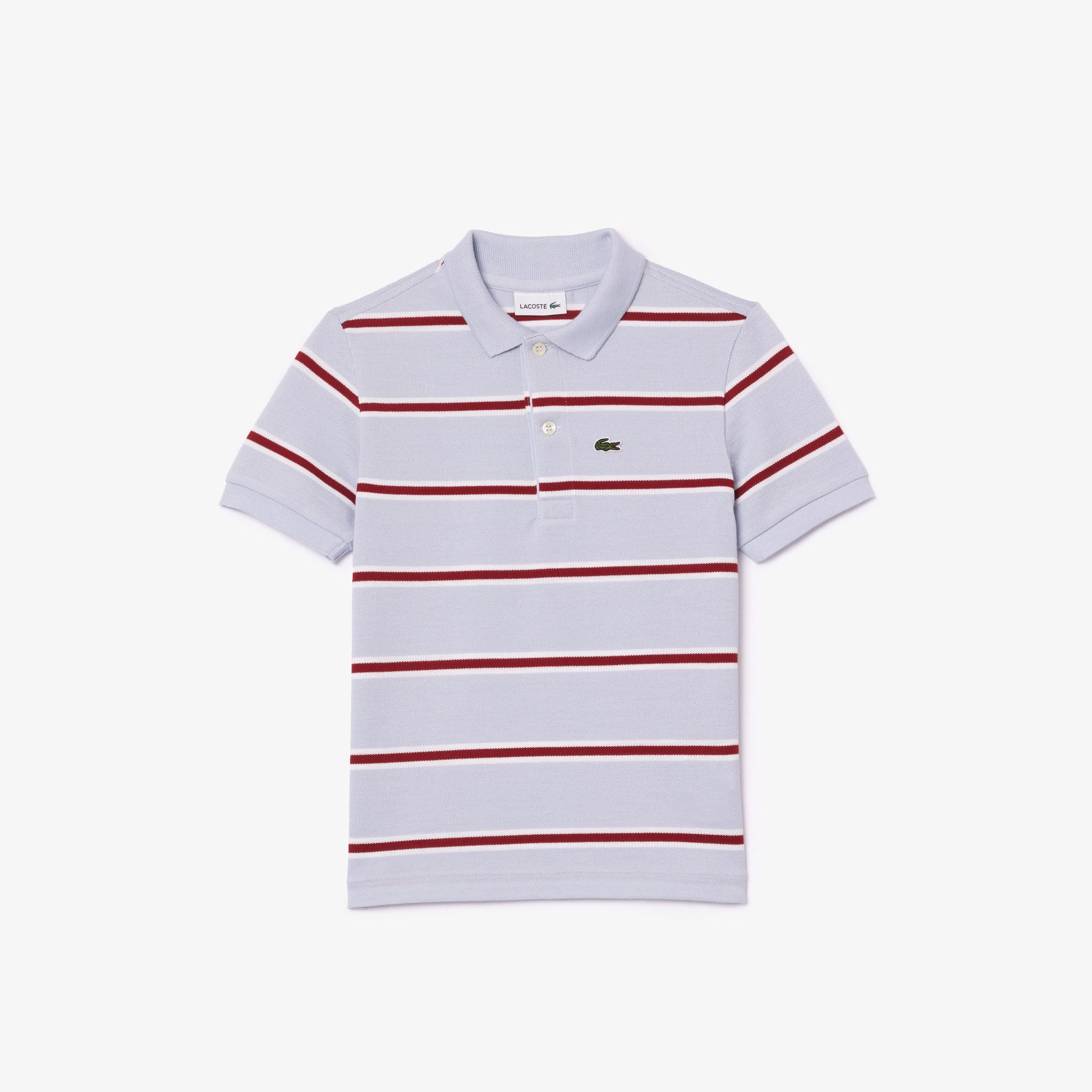 Boy's Lacoste Striped Pique Polo Shirt