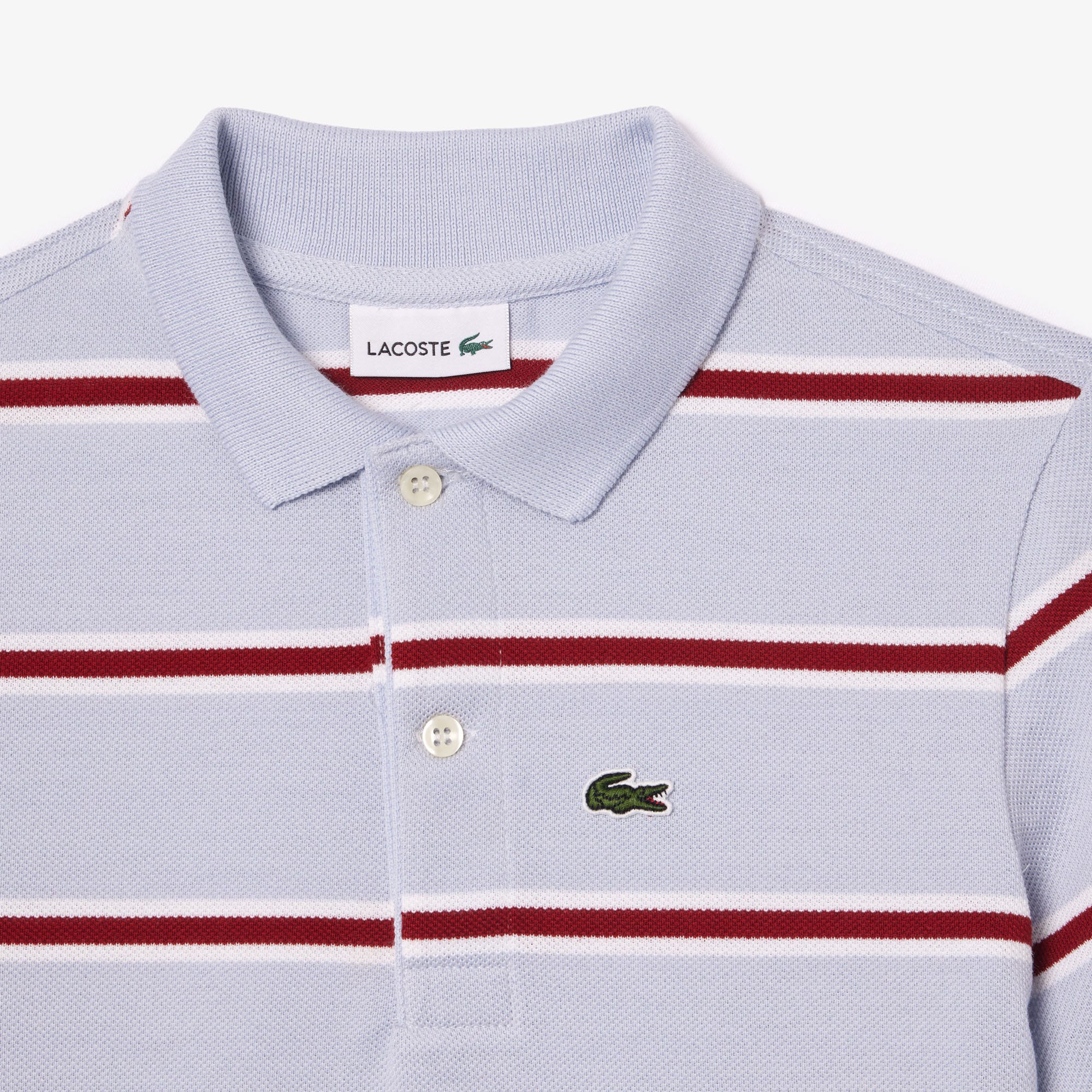 Boy's Lacoste Striped Pique Polo Shirt