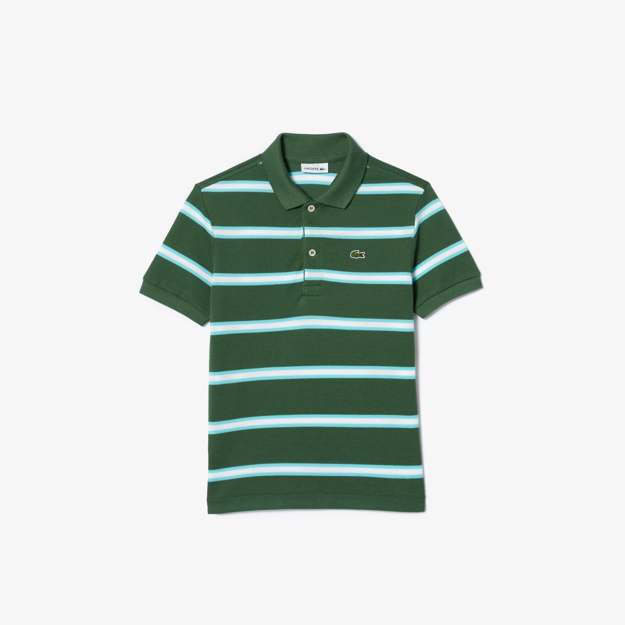 Boy's Lacoste Striped Pique Polo Shirt
