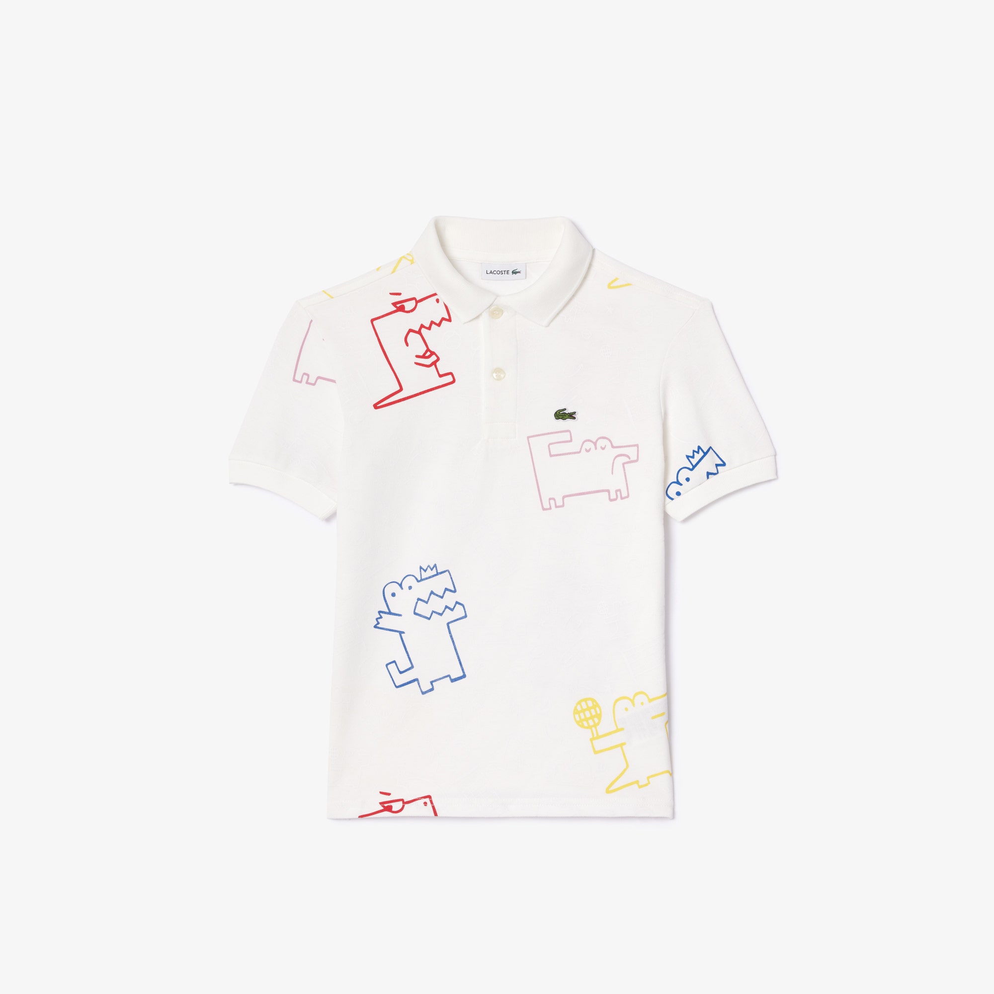 Crocodile Print Mini Pique Polo Shirt