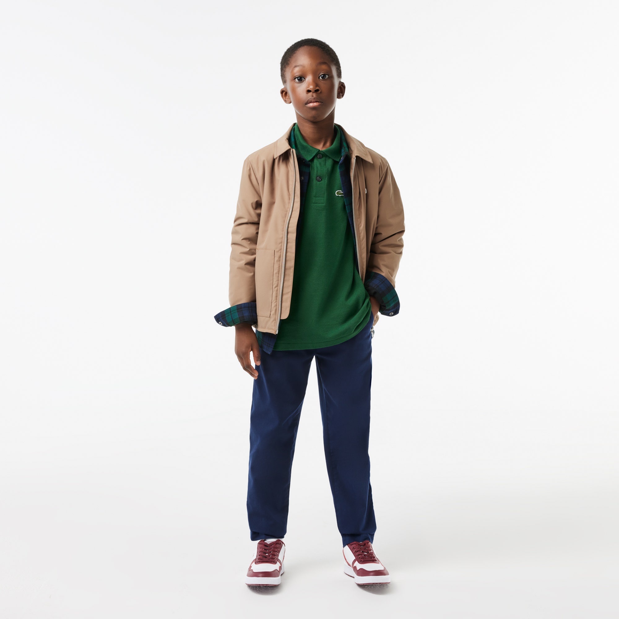 Long Sleeve Petit Pique Polo Shirt