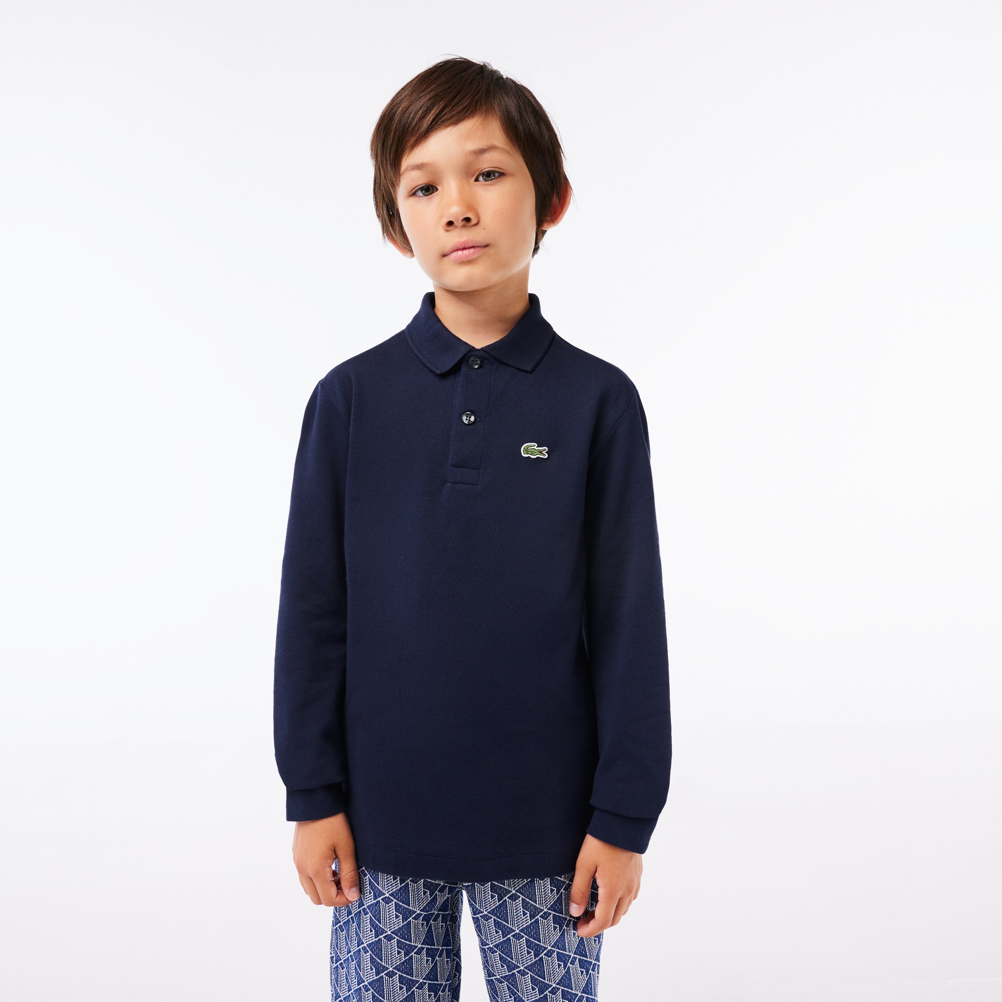 Long Sleeve Petit Pique Polo Shirt