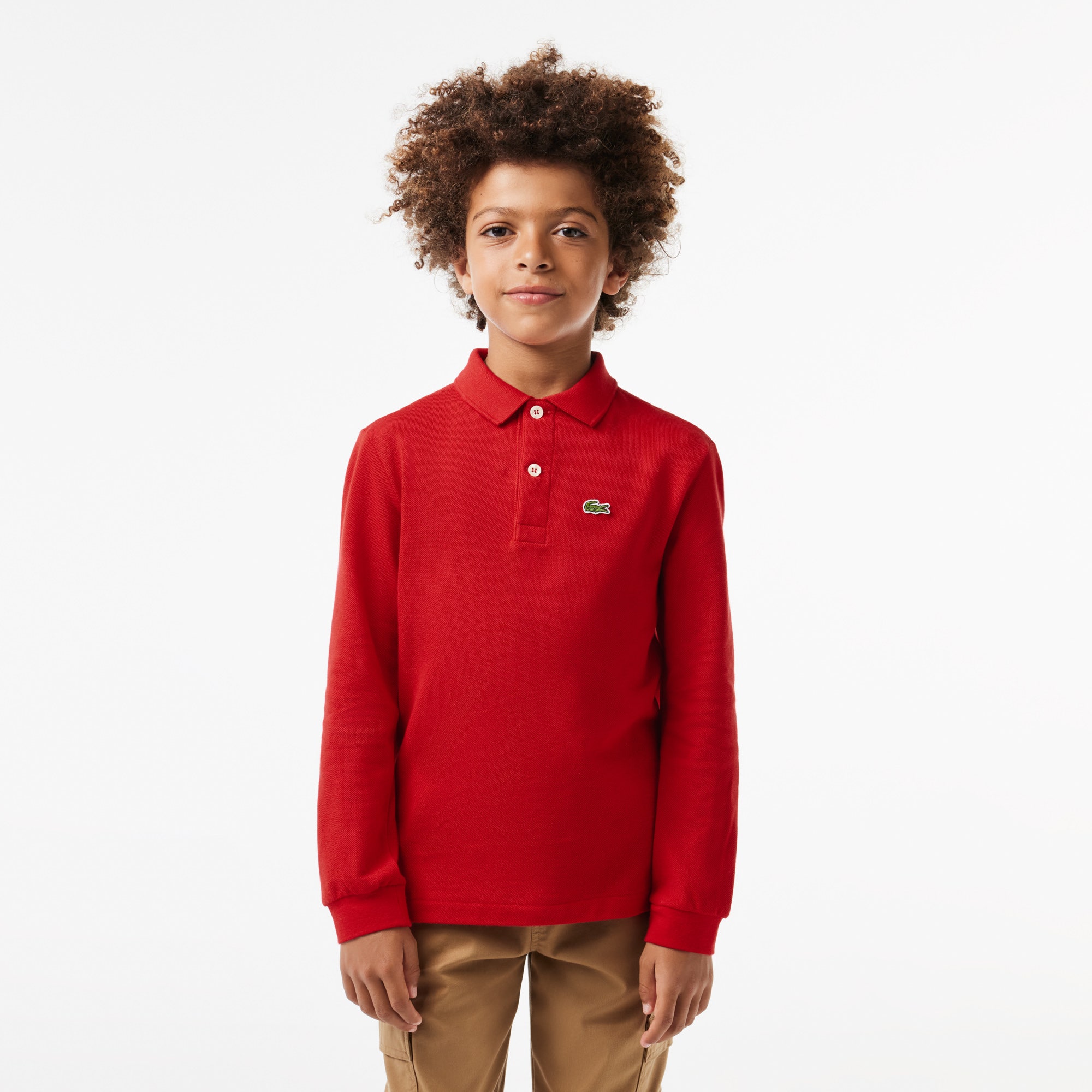 Long Sleeve Petit Pique Polo Shirt