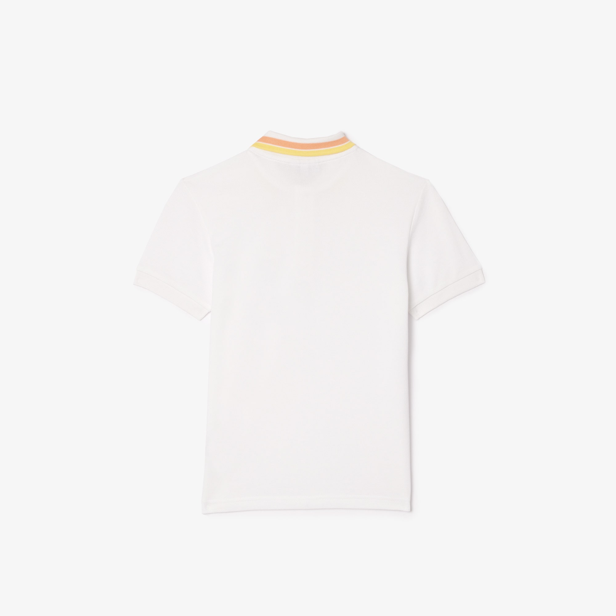 Boys' Lacoste Tricolour Collar Cotton Petit Pique Polo