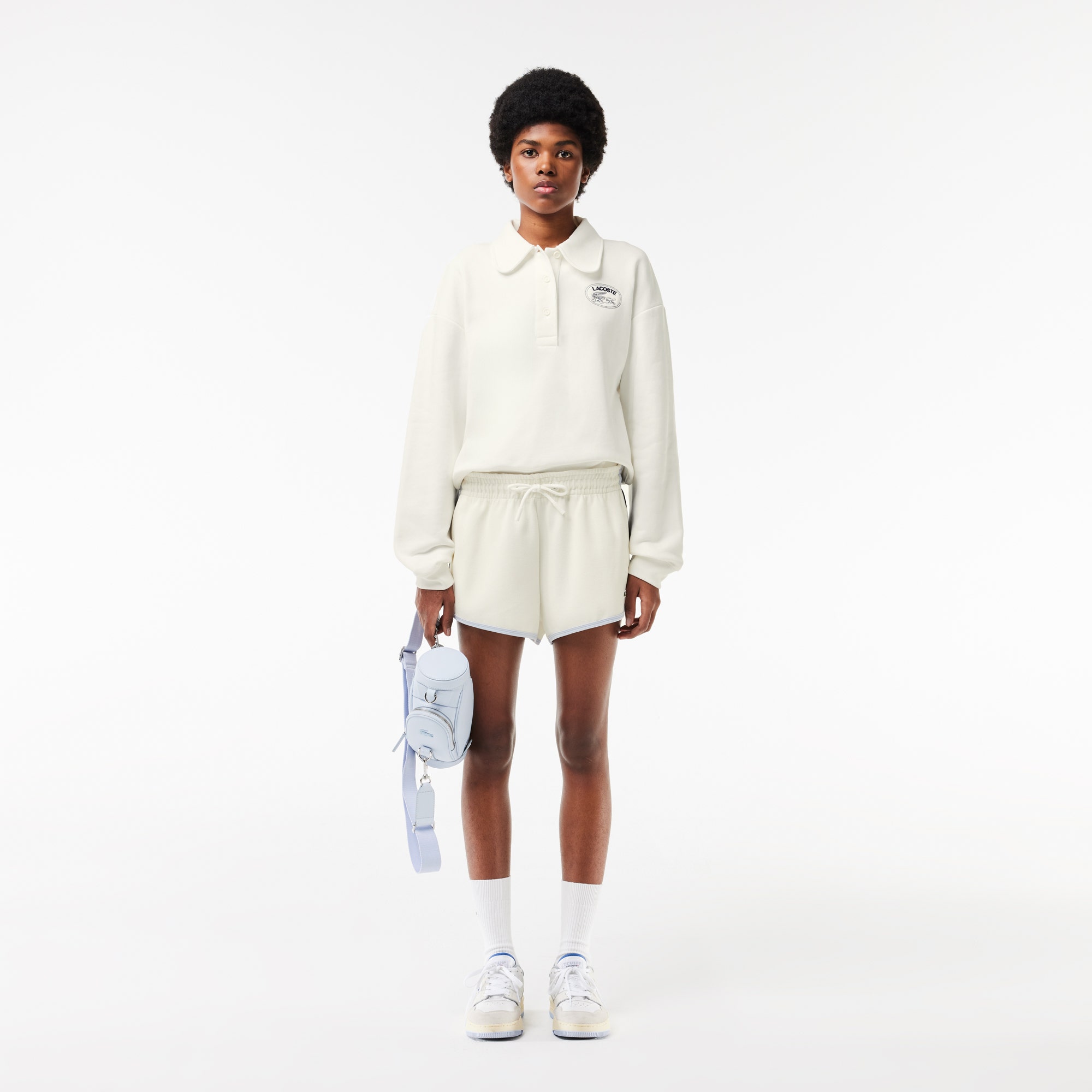 Relaxed Fit Embroidered Polo Sweatshirt