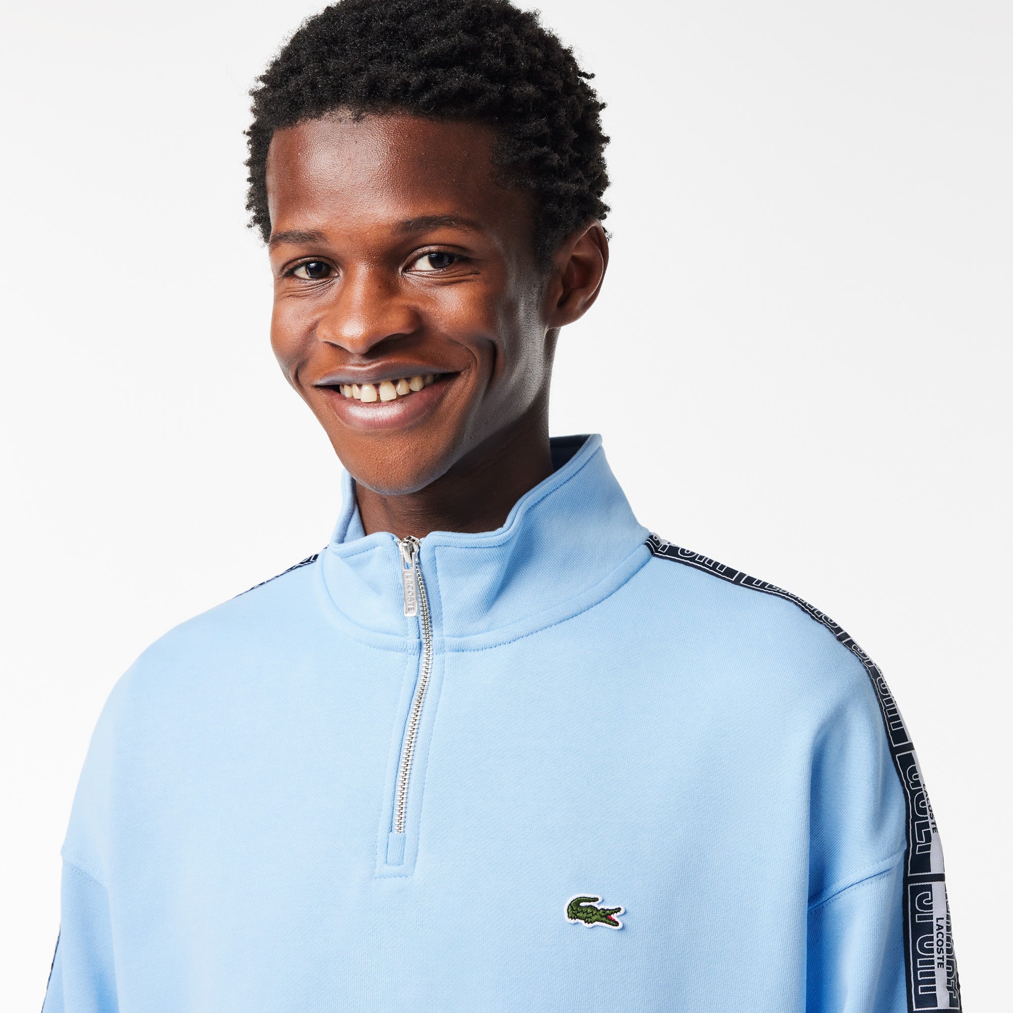 Loose Fit Two Tone Logo Stripe Jogger Sweatshirt