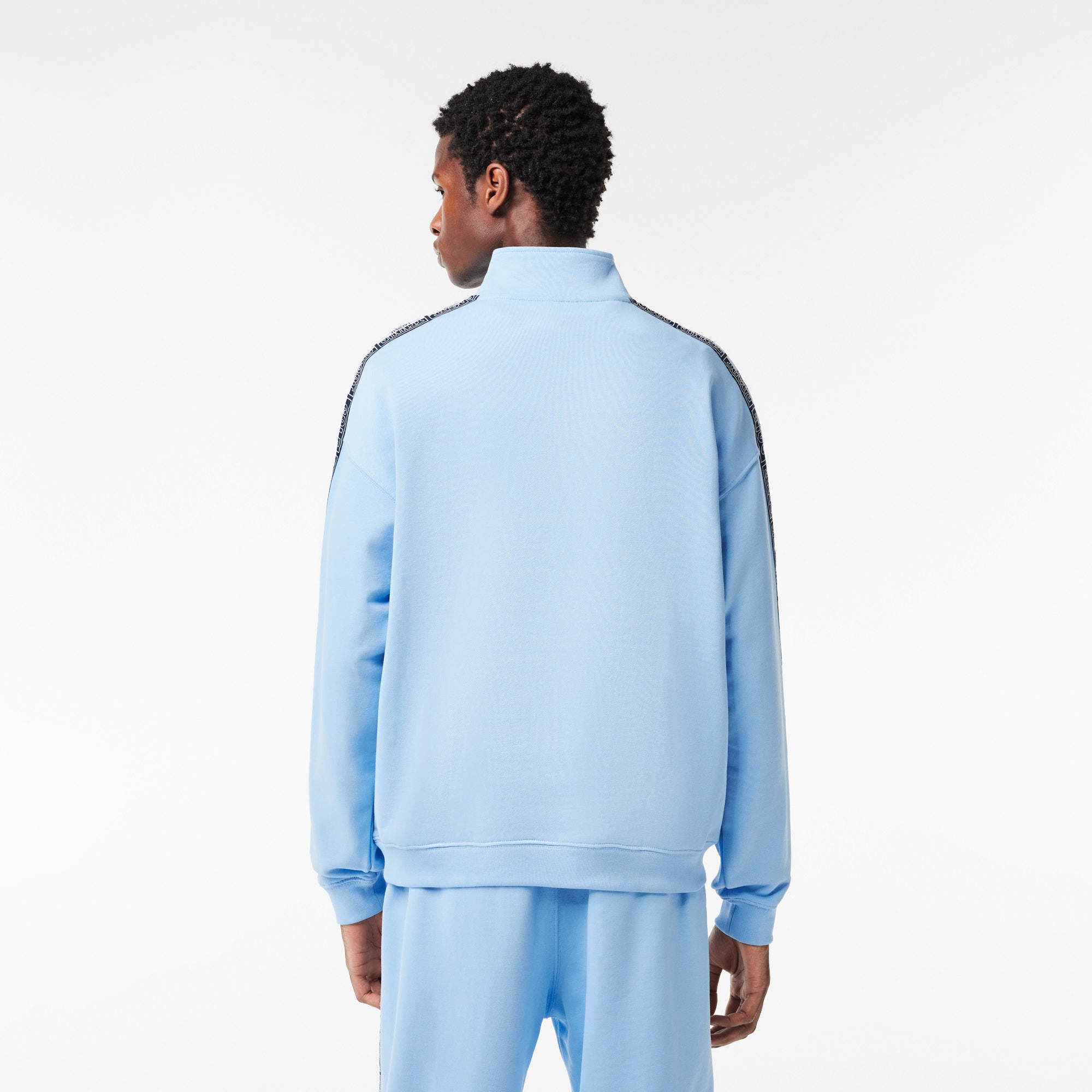 Loose Fit Two Tone Logo Stripe Jogger Sweatshirt