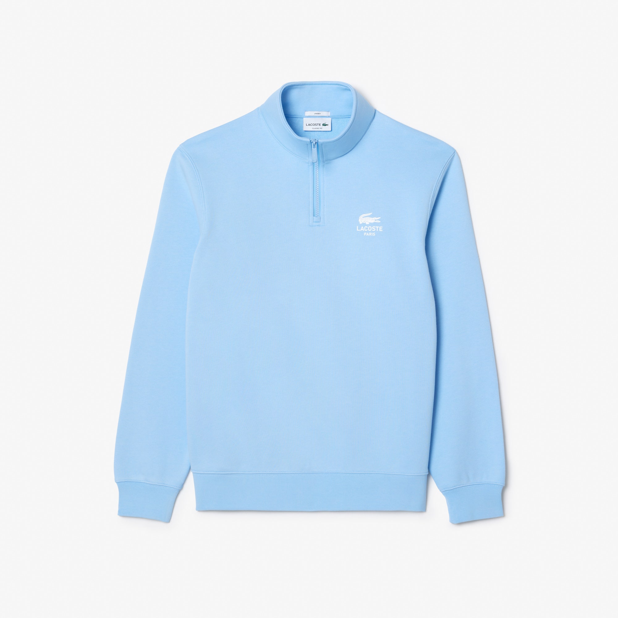 High Neck Zip-Up Print Sweatshirt