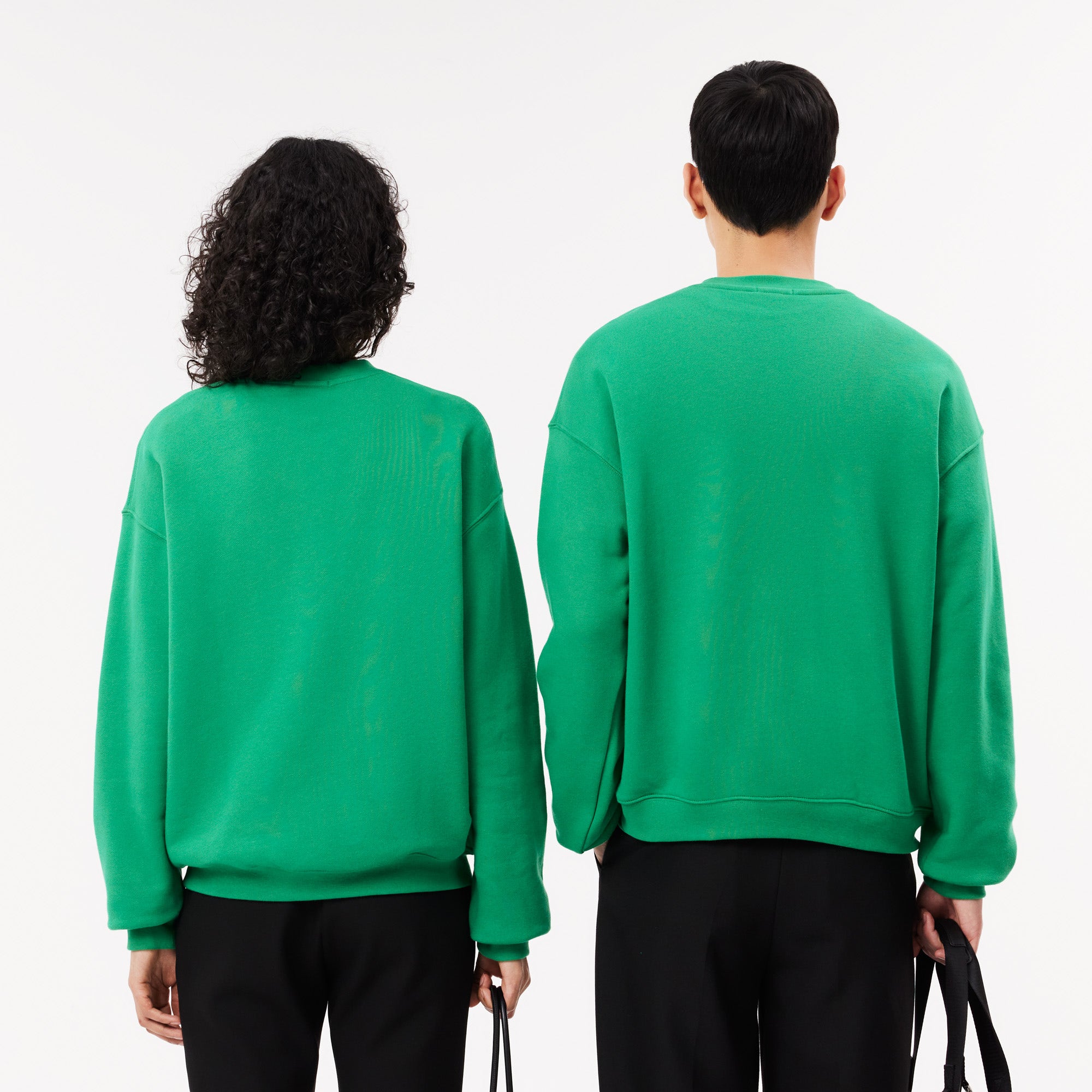 Loose Fit Badge Accent Fleece Sweatshirt
