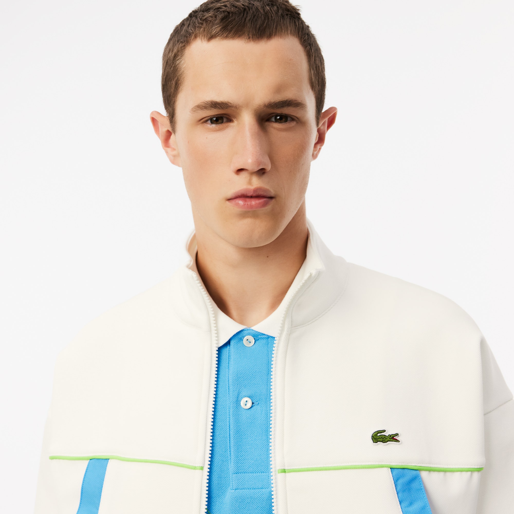 Loose Fit Zip-Up Pique Sweatshirt