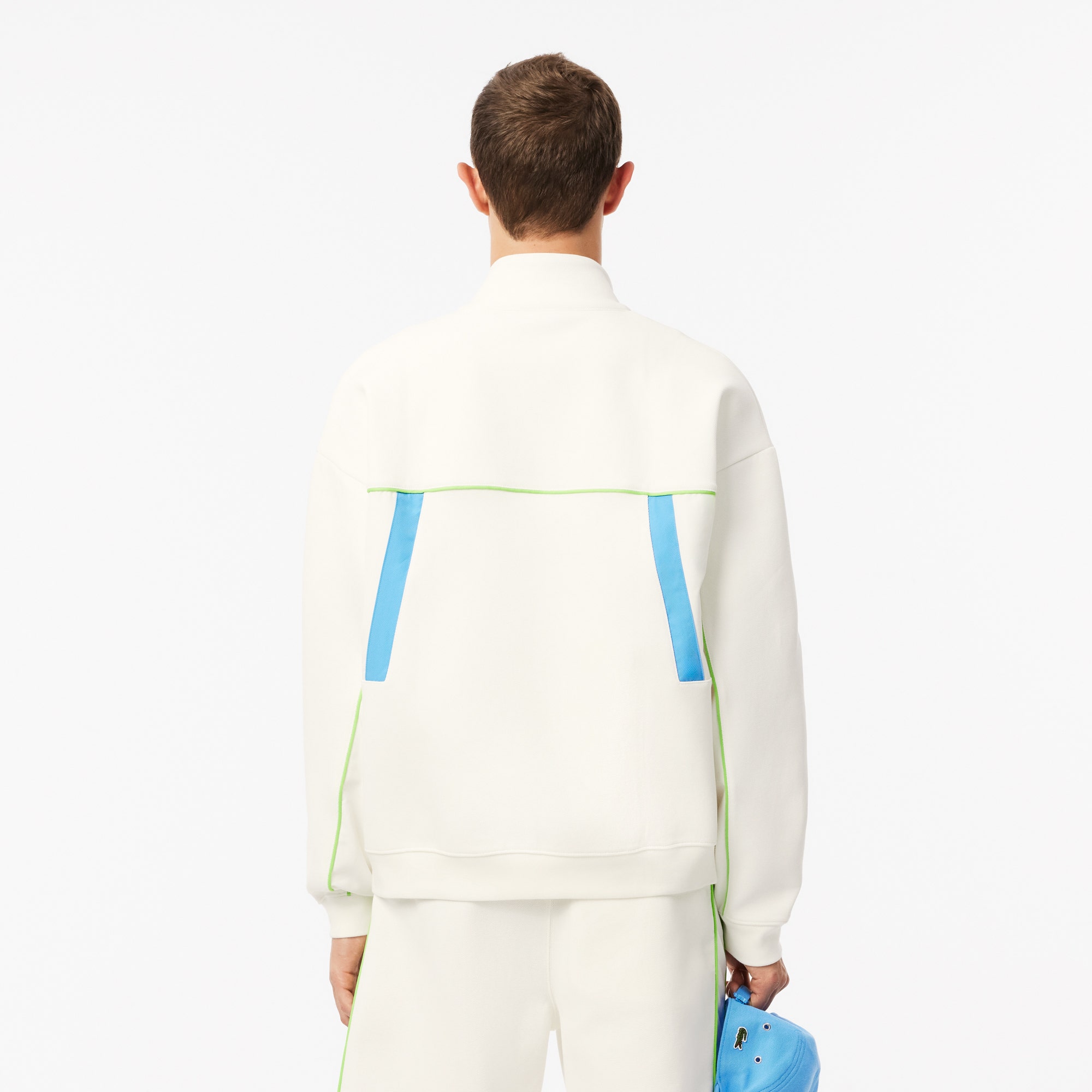 Loose Fit Zip-Up Pique Sweatshirt