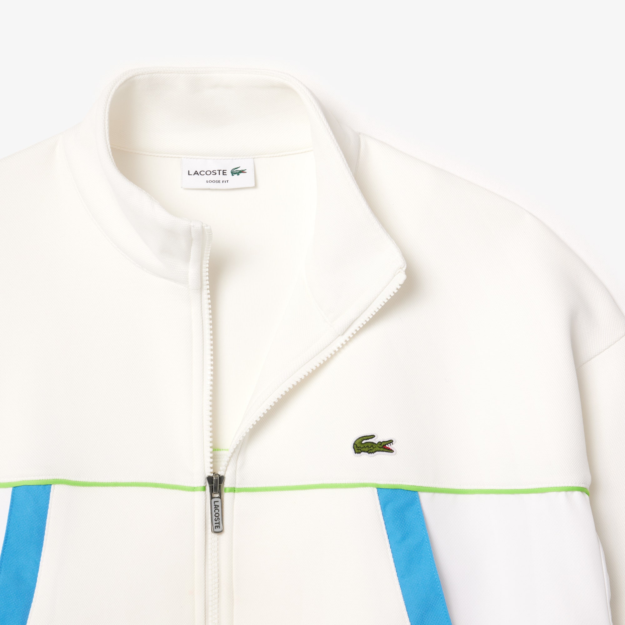 Loose Fit Zip-Up Pique Sweatshirt