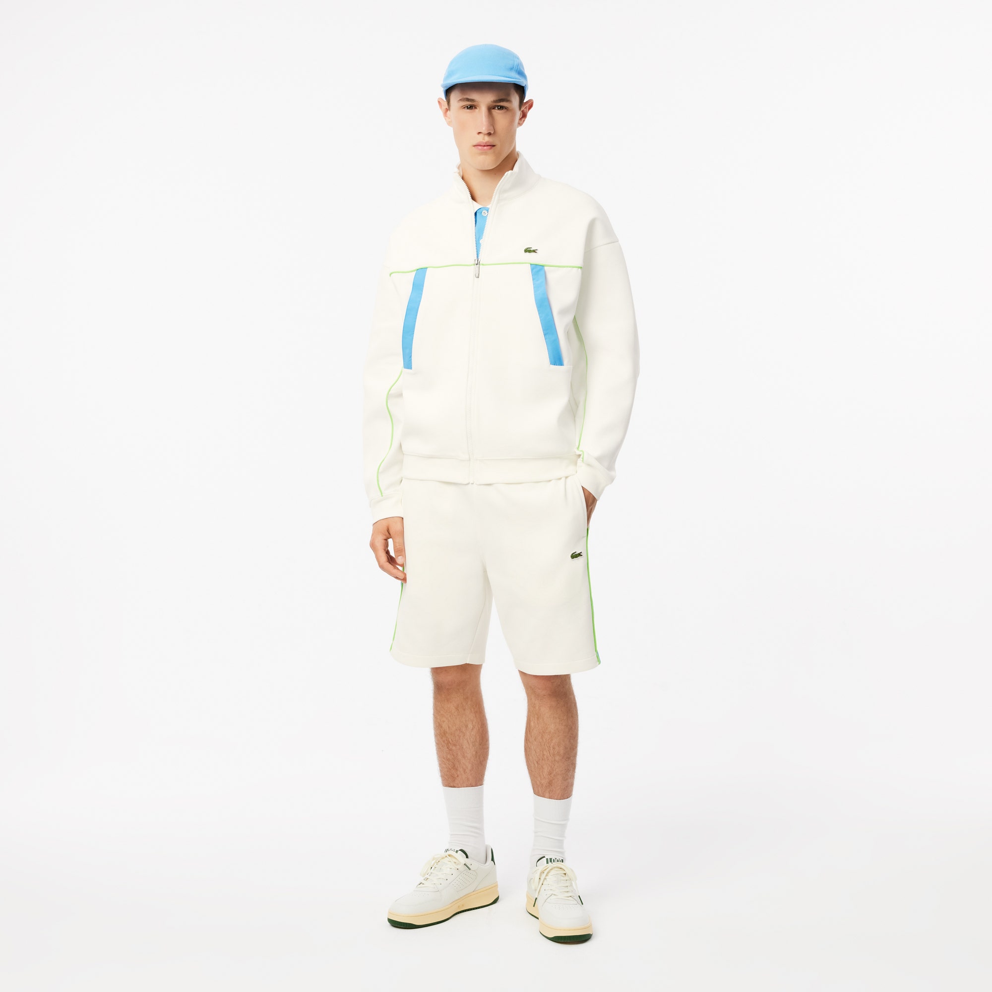 Loose Fit Zip-Up Pique Sweatshirt