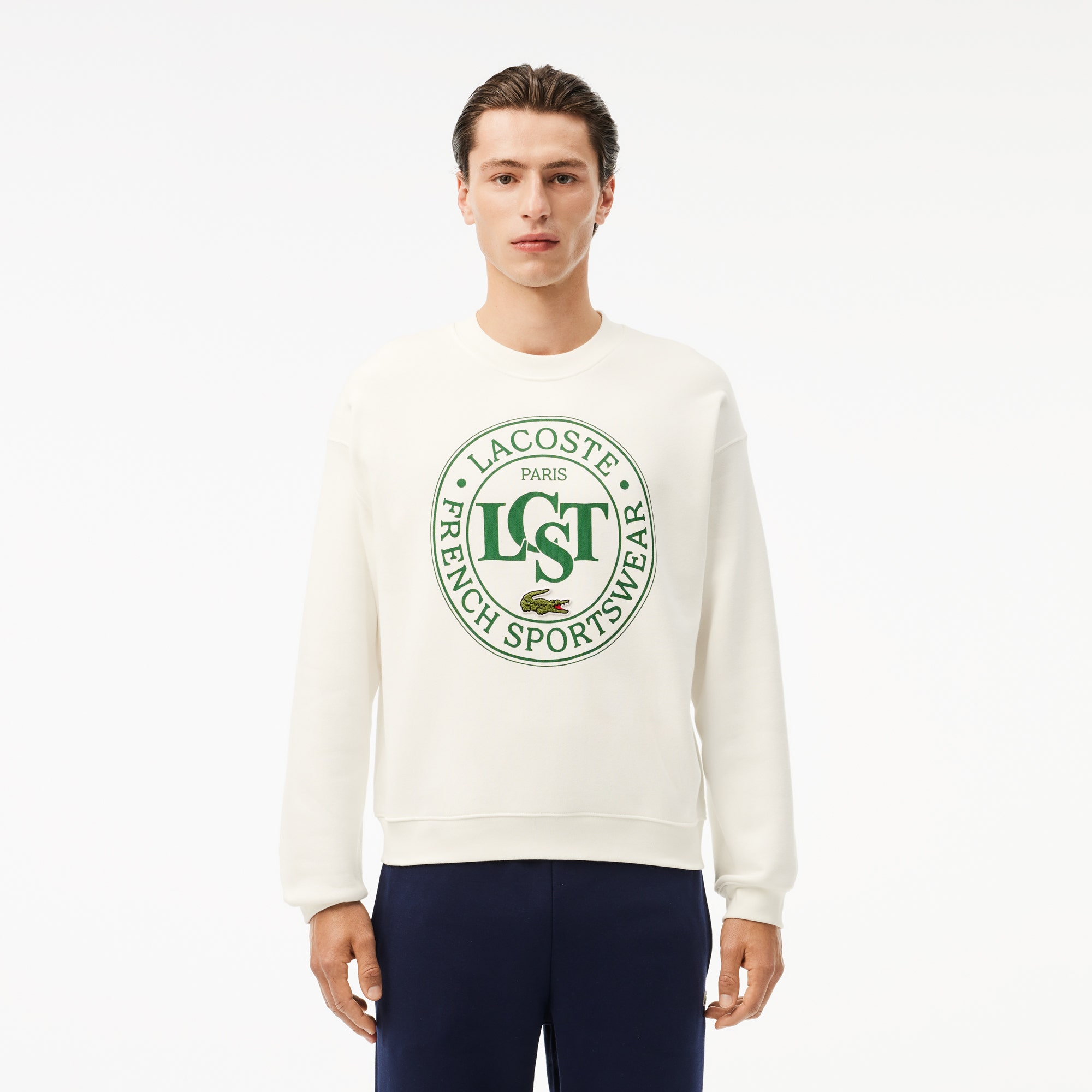 Loose Fit Printed Fleece Sweatshirt