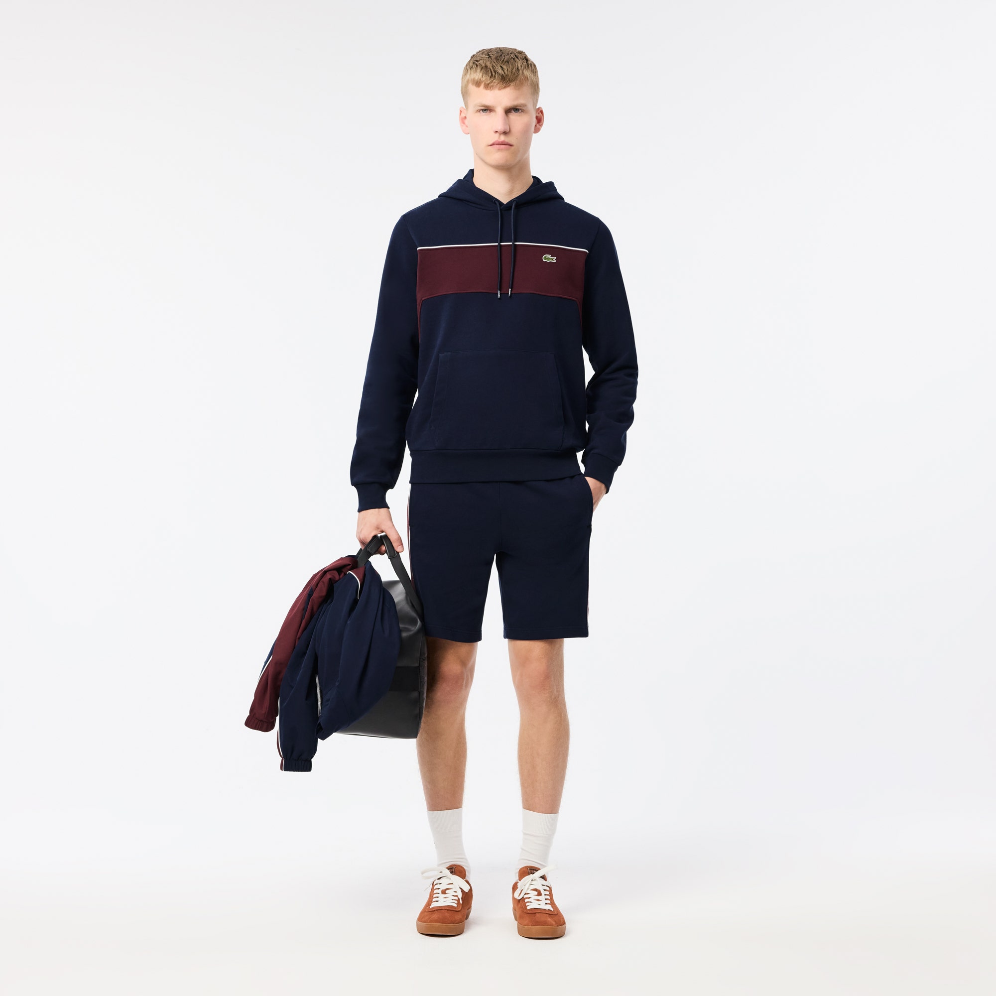 Colour-Block Fleece Hoodie