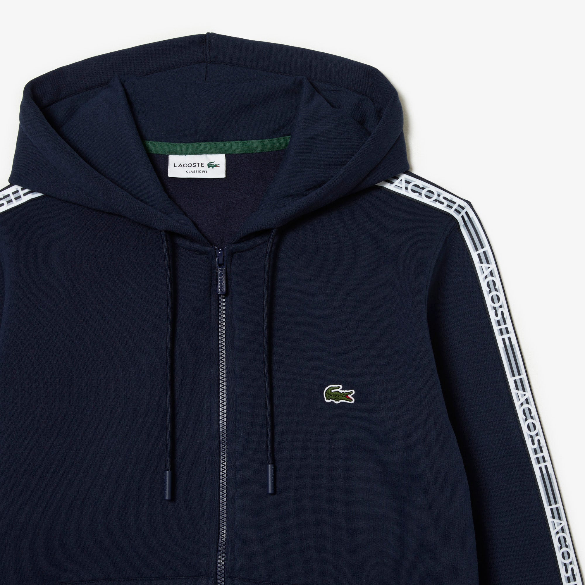 Men's Classic Fit Zipped Jogger Hoodie with Brand Stripes