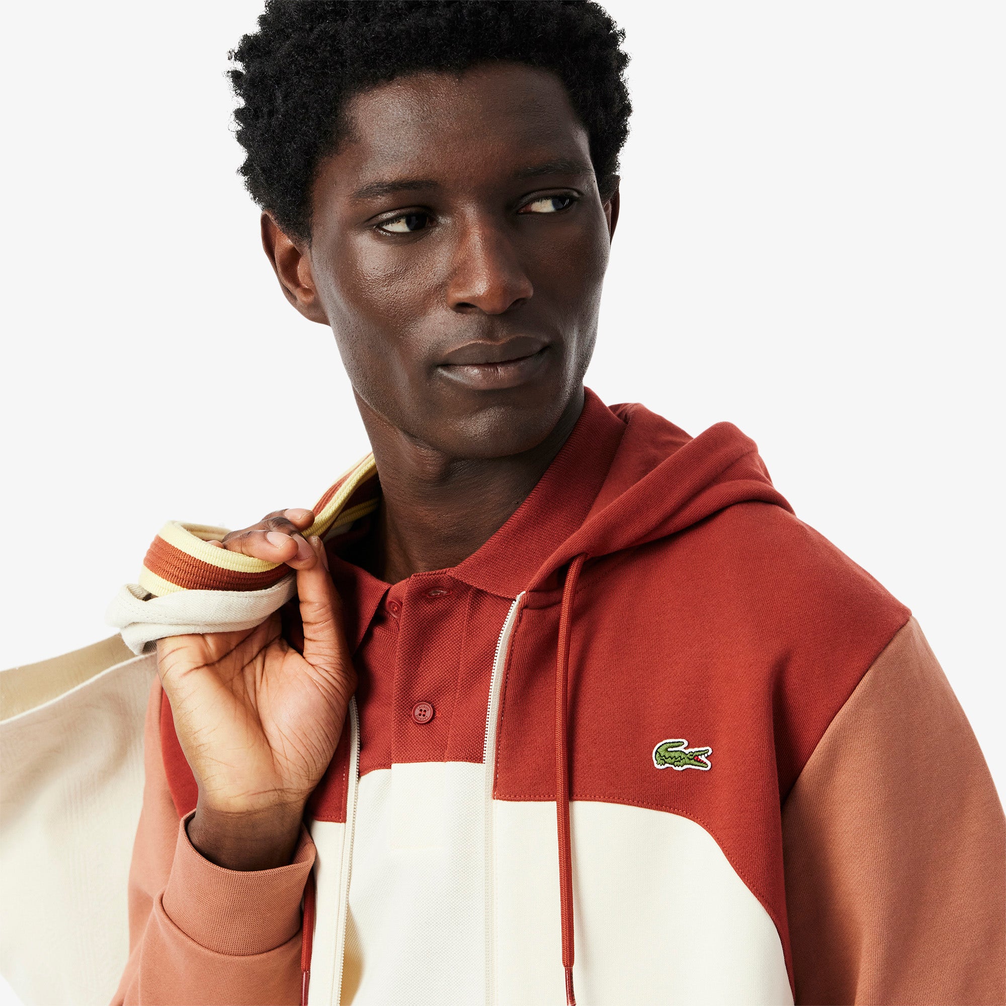 Zipped Colour-Block Hoodie