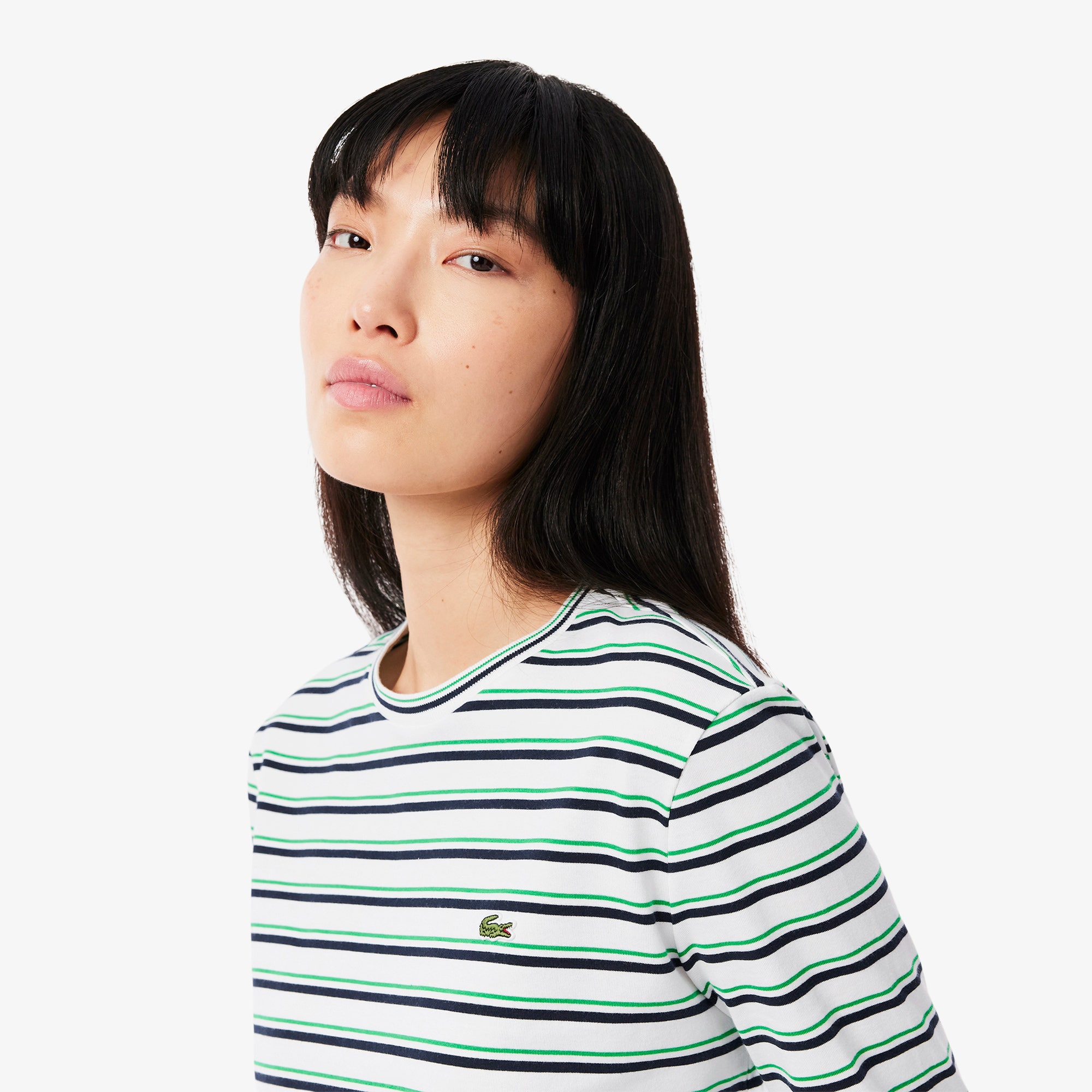 Long Sleeved Striped Cotton T-shirt