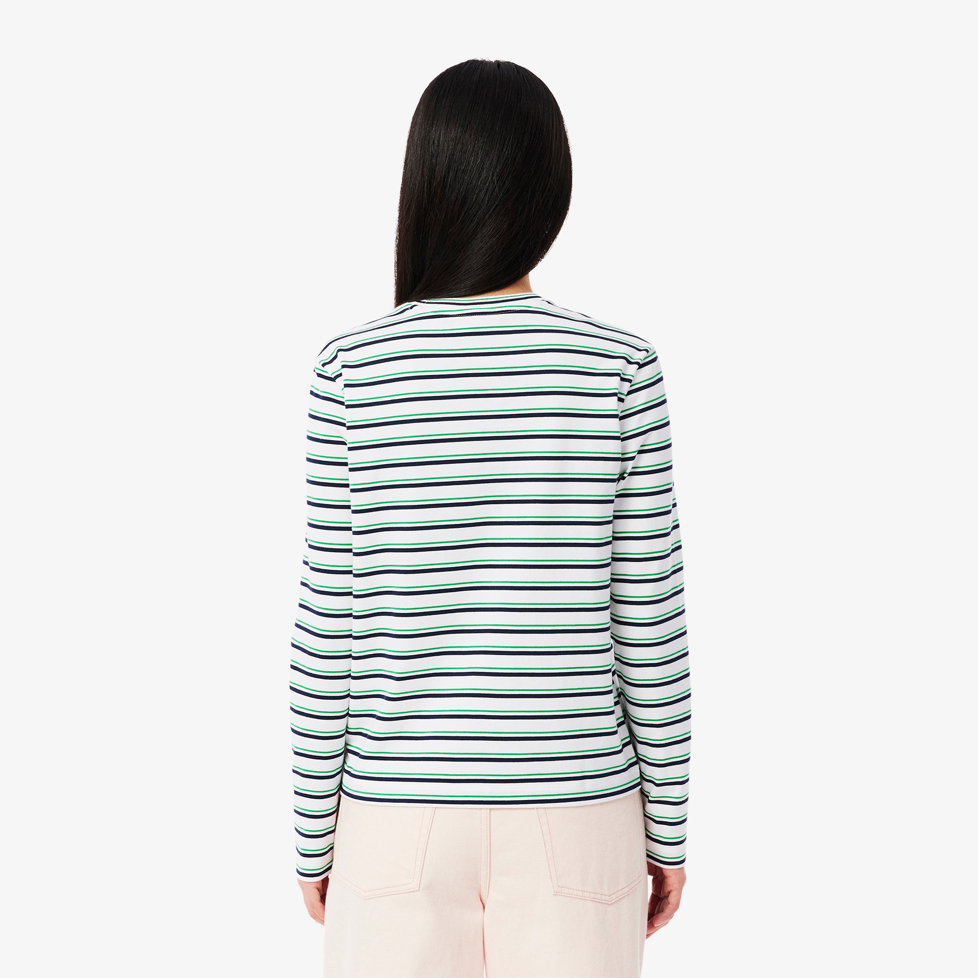 Long Sleeved Striped Cotton T-shirt