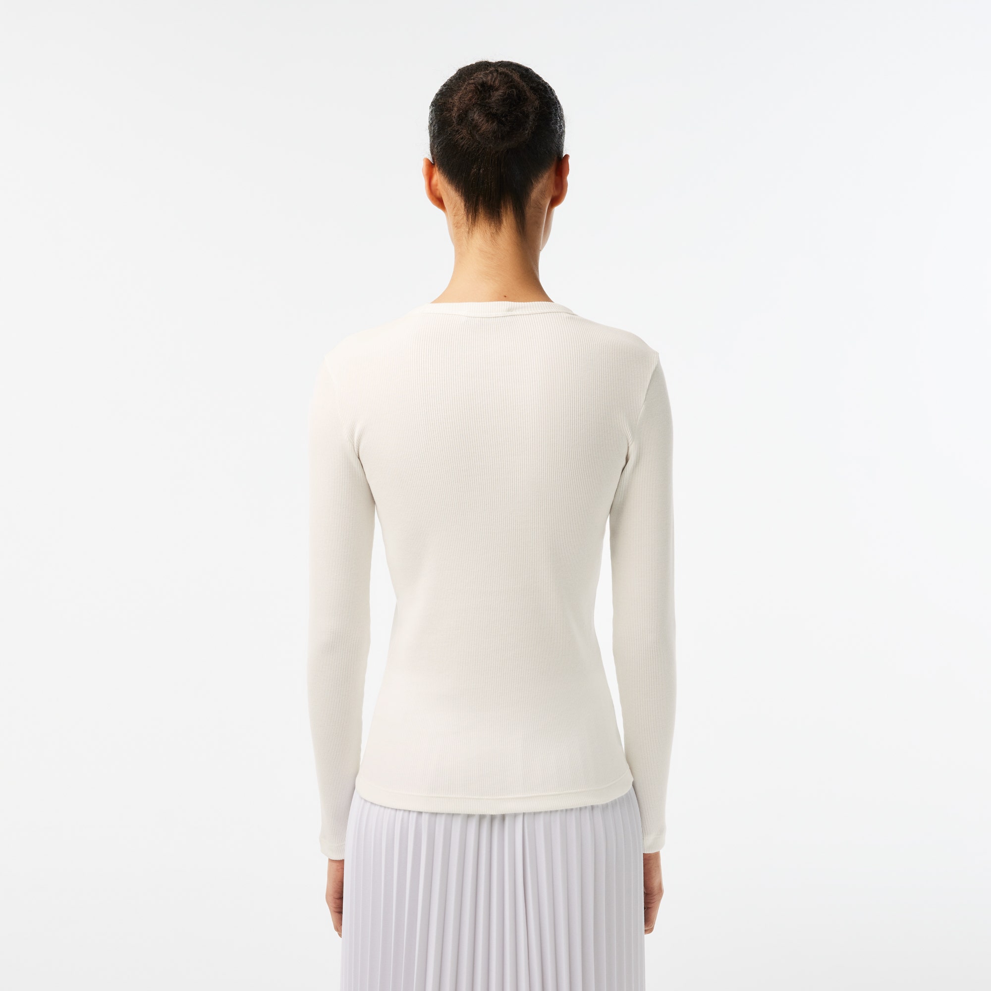 Long Sleeved Ribbed Cotton T-shirt