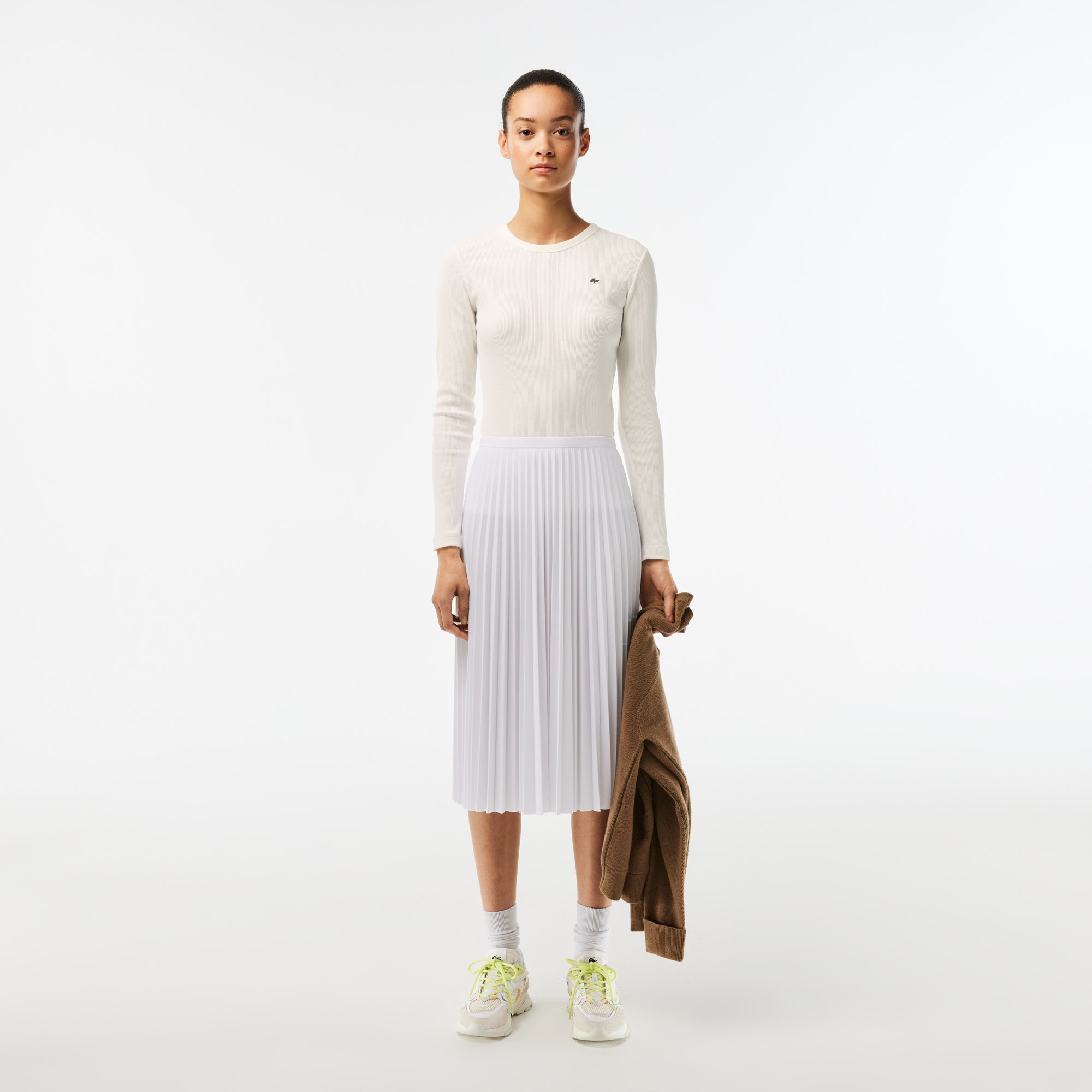 Long Sleeved Ribbed Cotton T-shirt