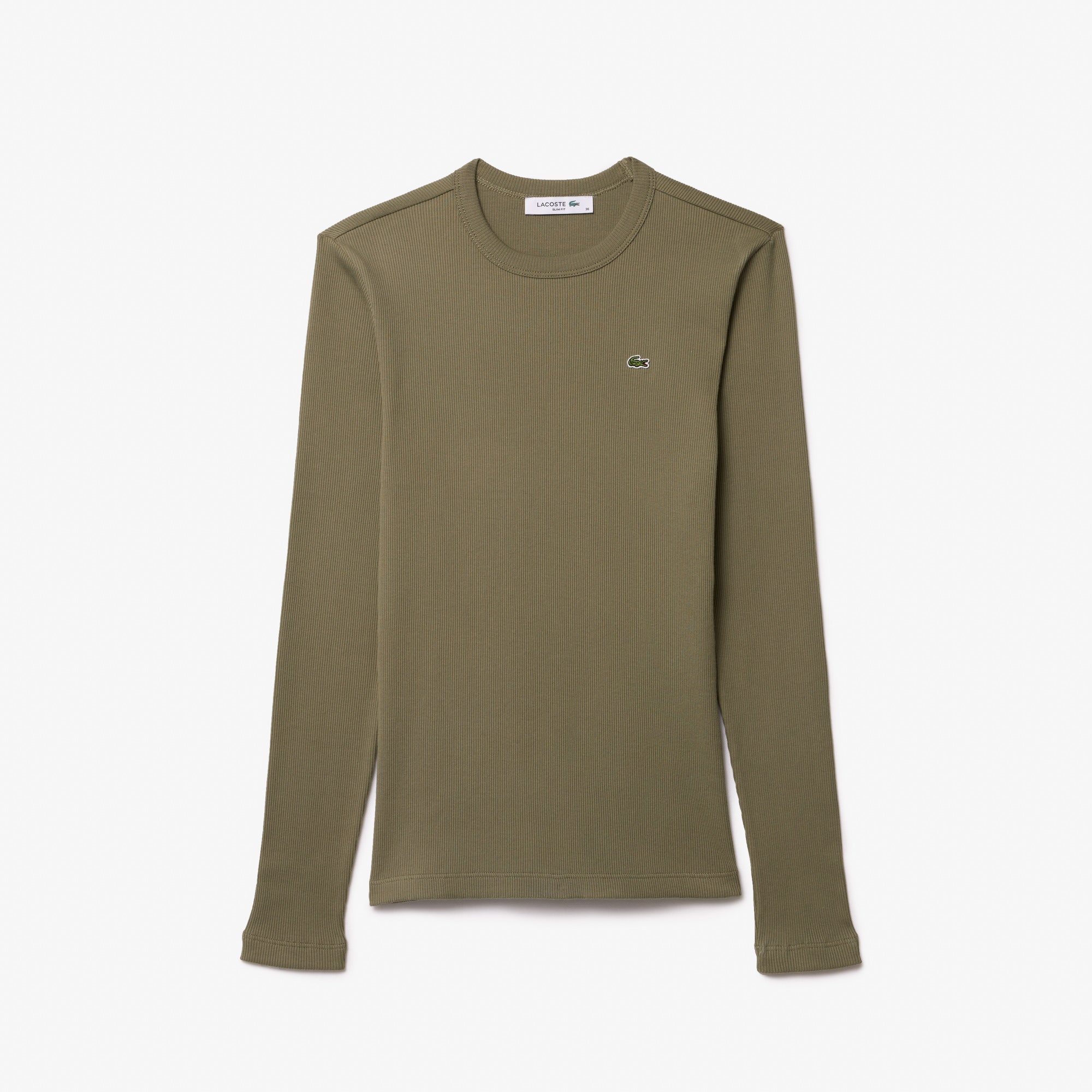 Long Sleeved Ribbed Cotton T-shirt