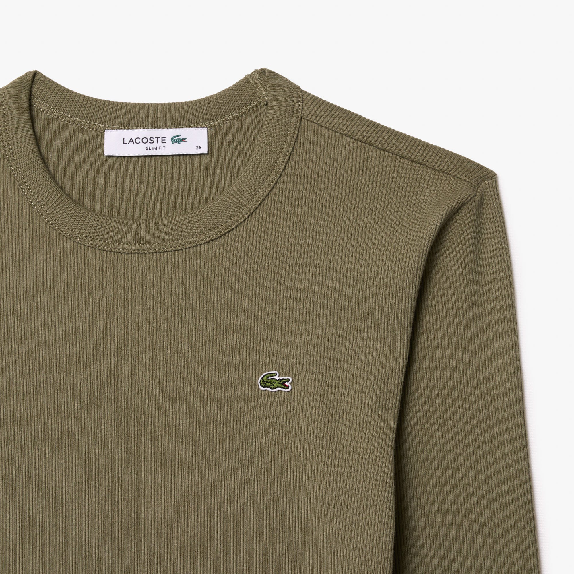 Long Sleeved Ribbed Cotton T-shirt