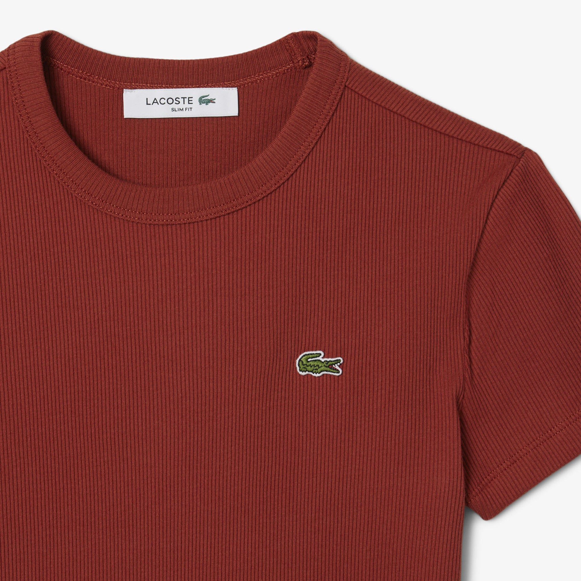 Slim Fit Ribbed Cotton T-shirt