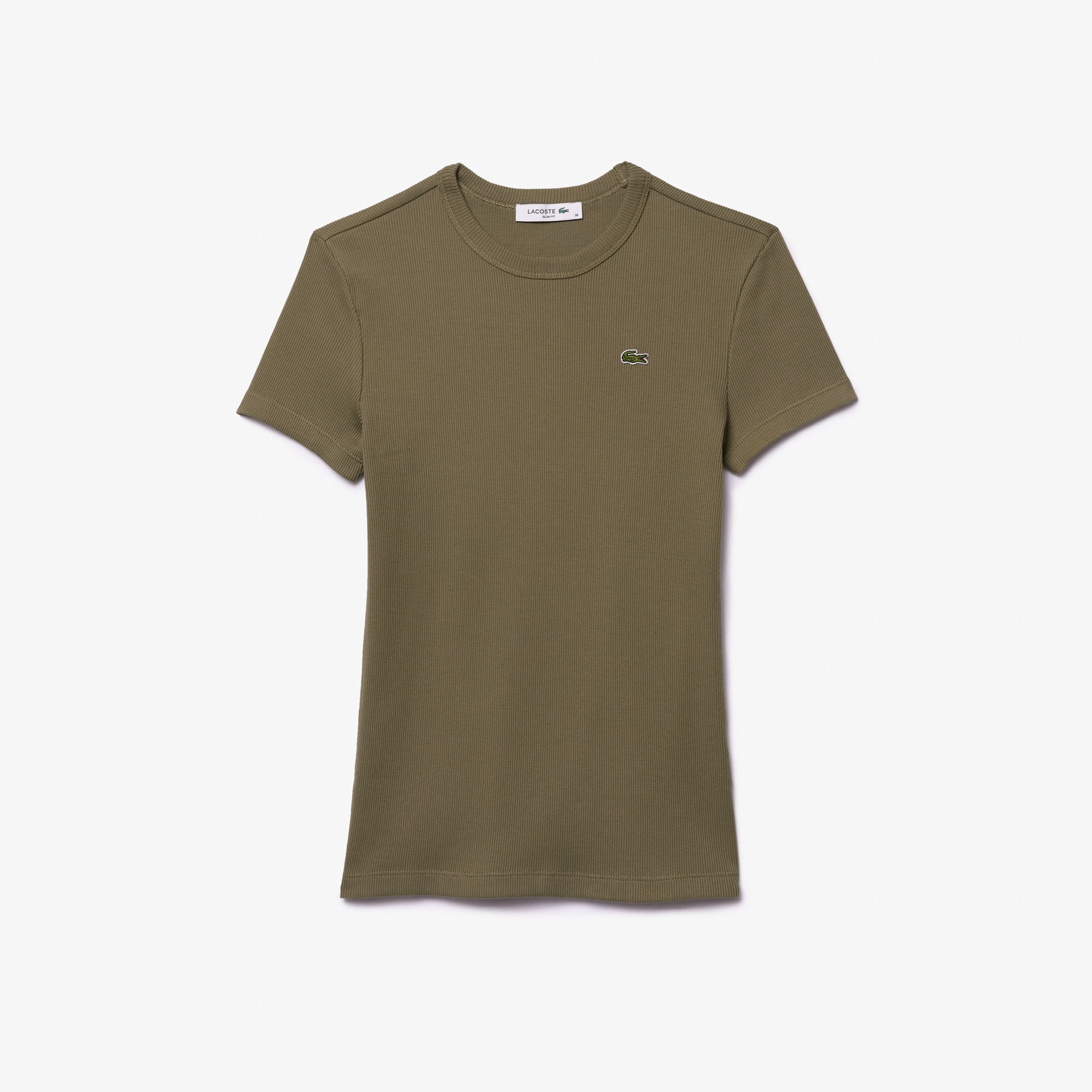 Women's Slim Fit Ribbed Cotton T-shirt