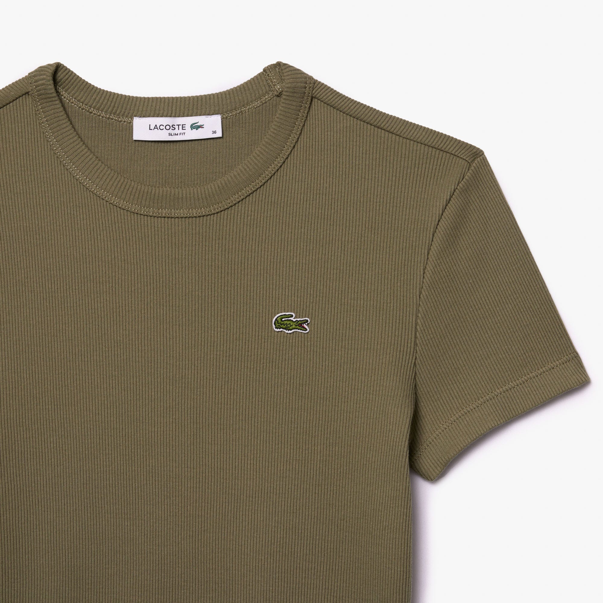 Women's Slim Fit Ribbed Cotton T-shirt
