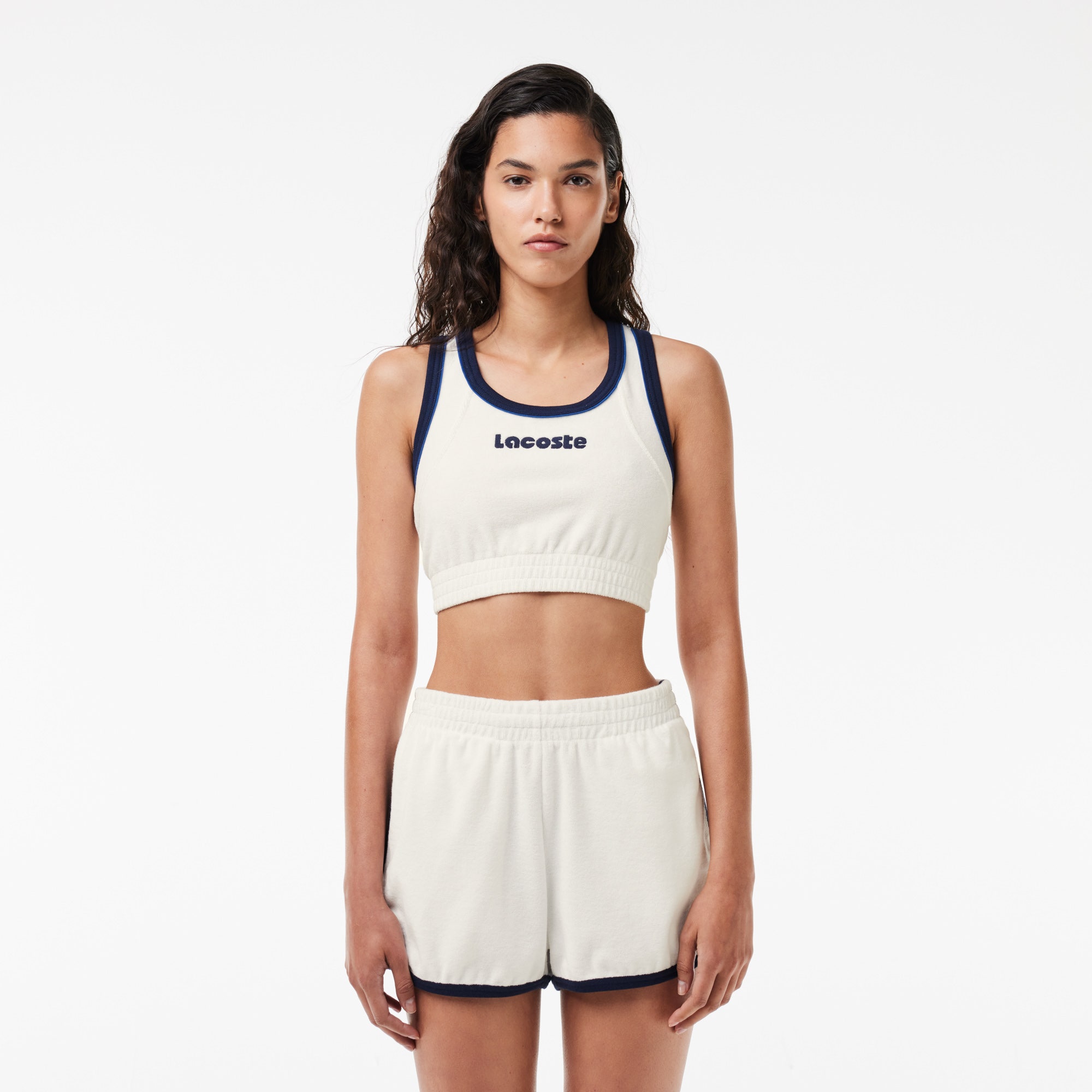 Contrast Embroidered Terry Bralette