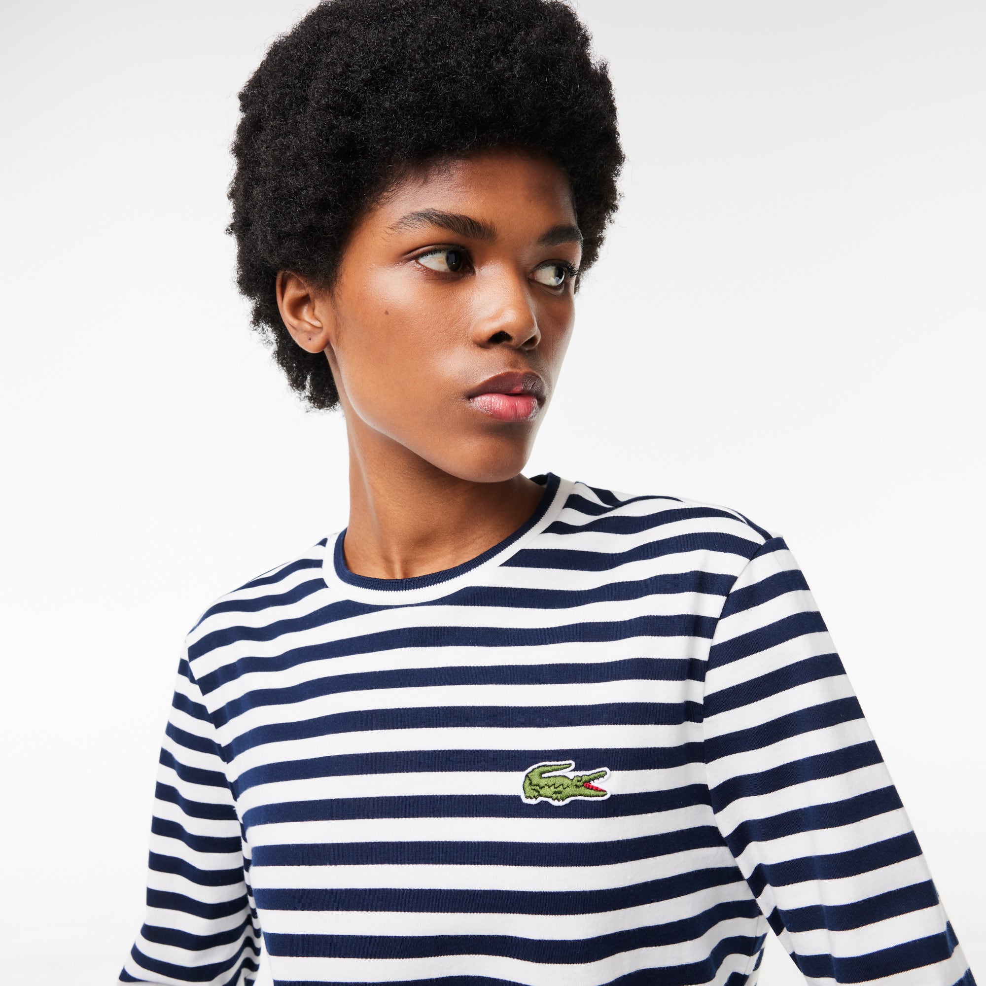 Long Sleeved Striped Cotton T-shirt