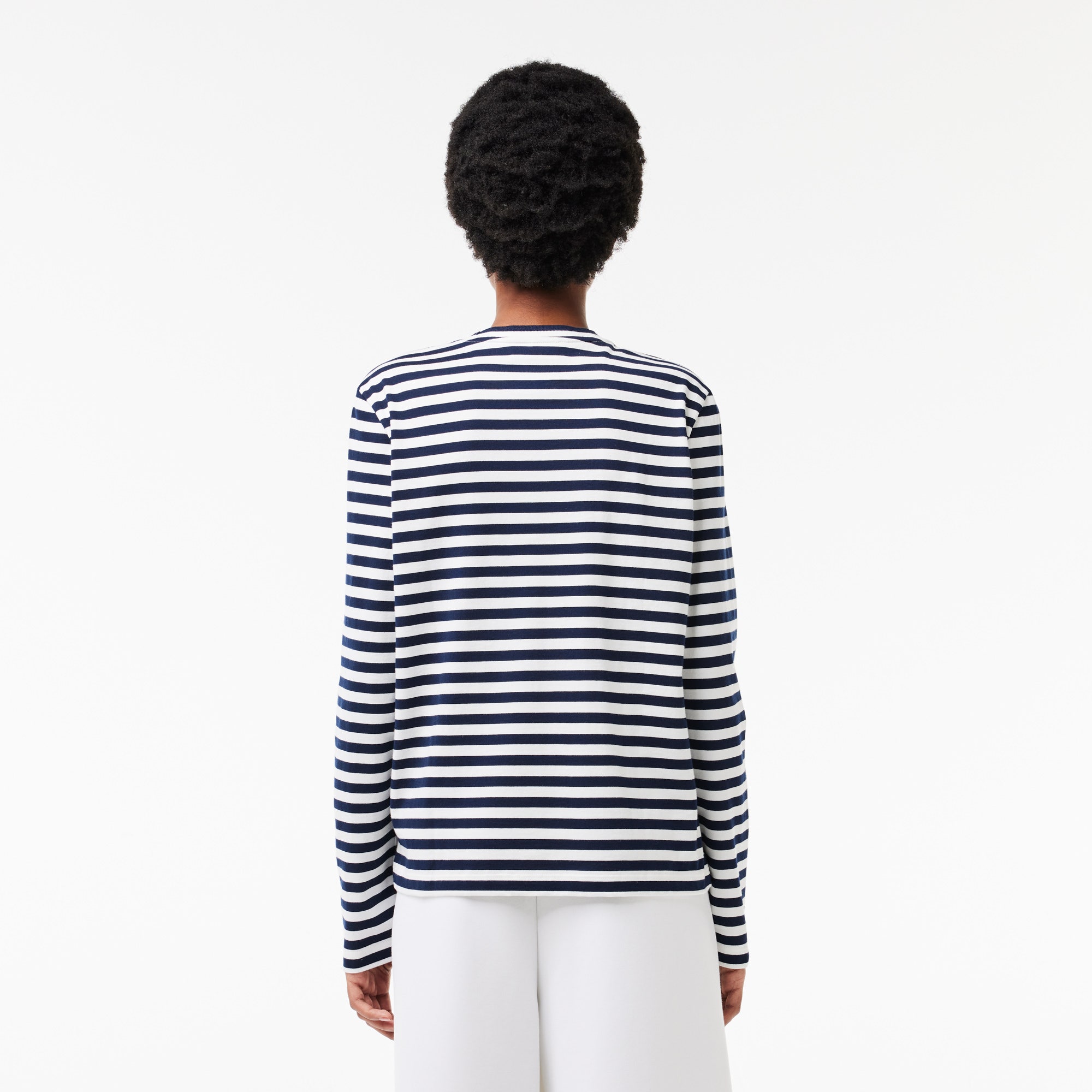 Long Sleeved Striped Cotton T-shirt