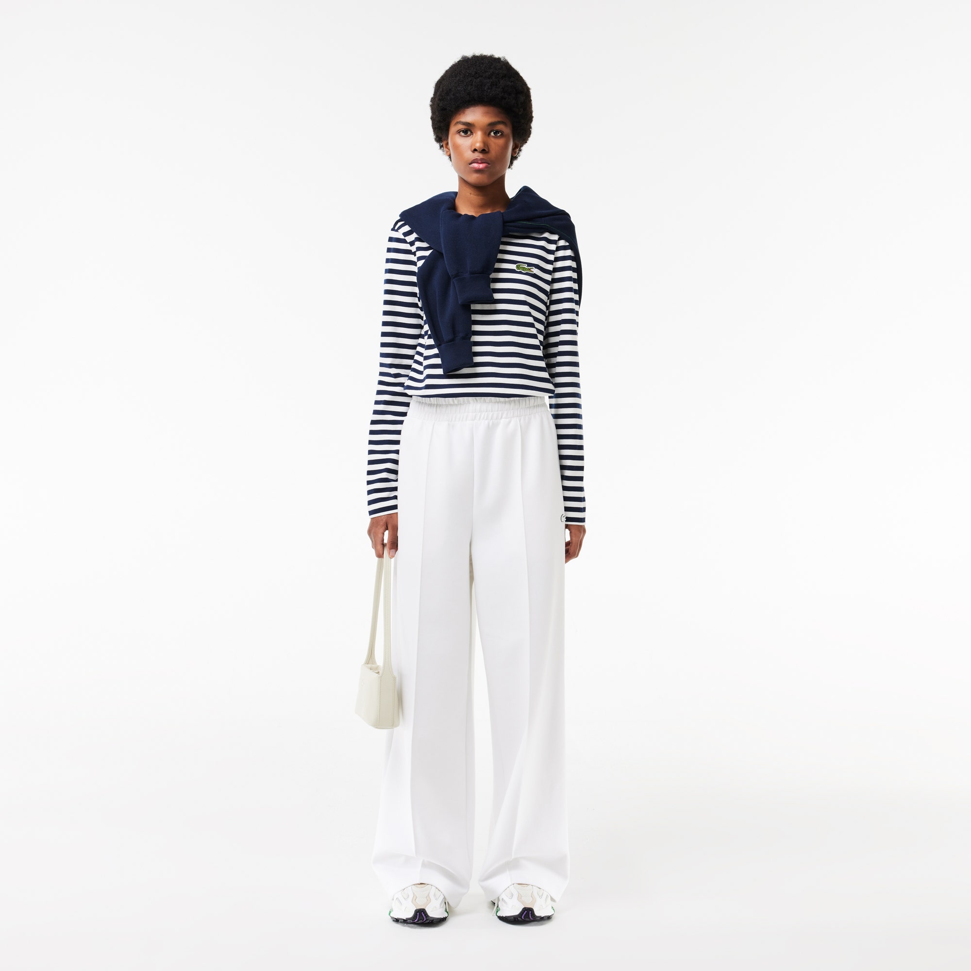 Long Sleeved Striped Cotton T-shirt