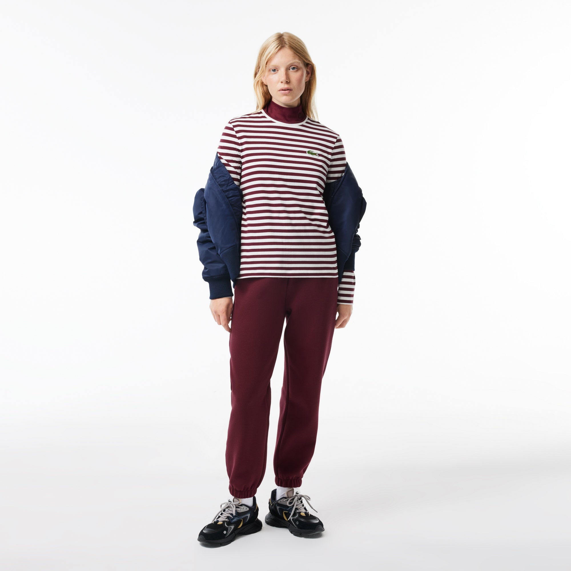 Long Sleeved Striped Cotton T-shirt