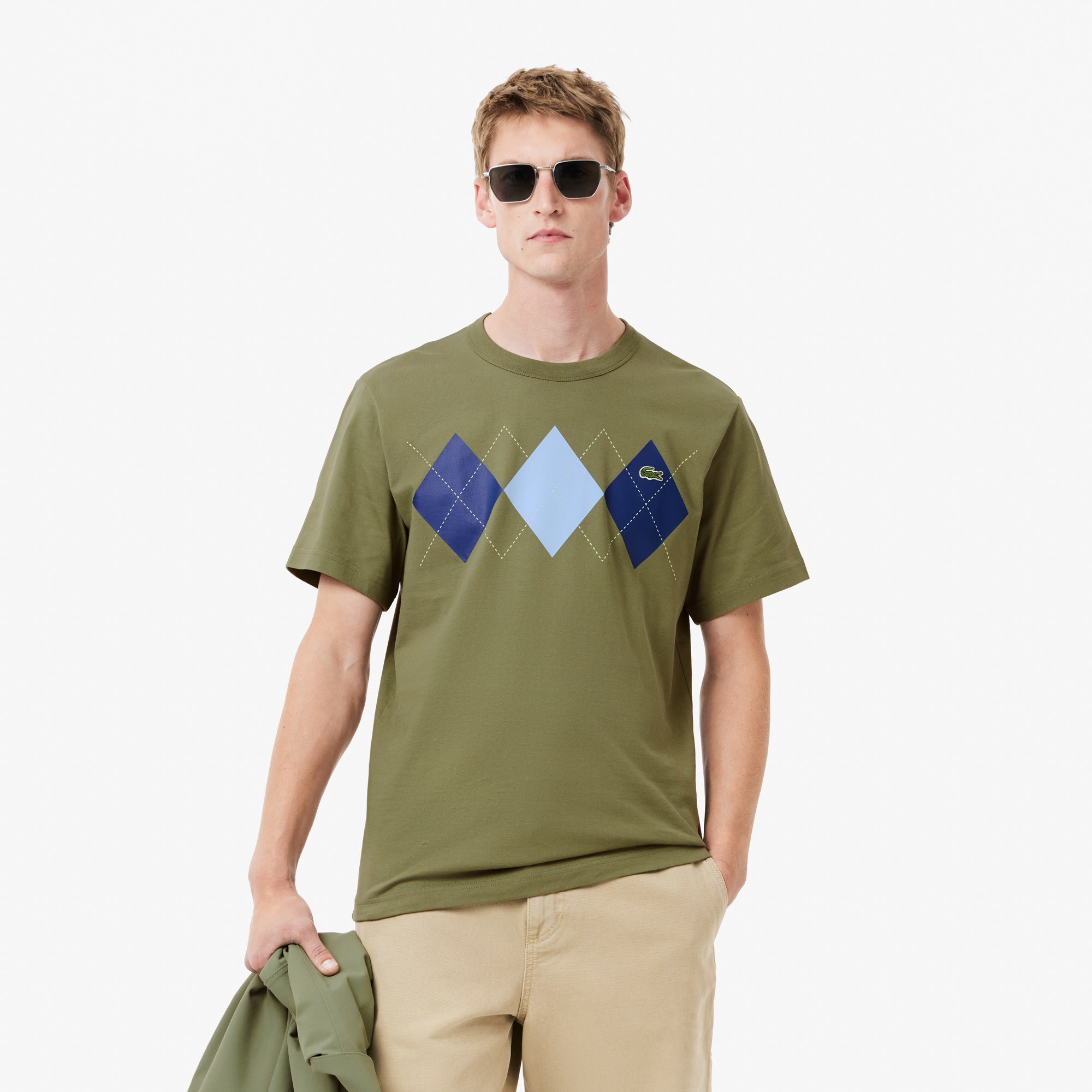 Heavy Cotton Argyle Print T-shirt