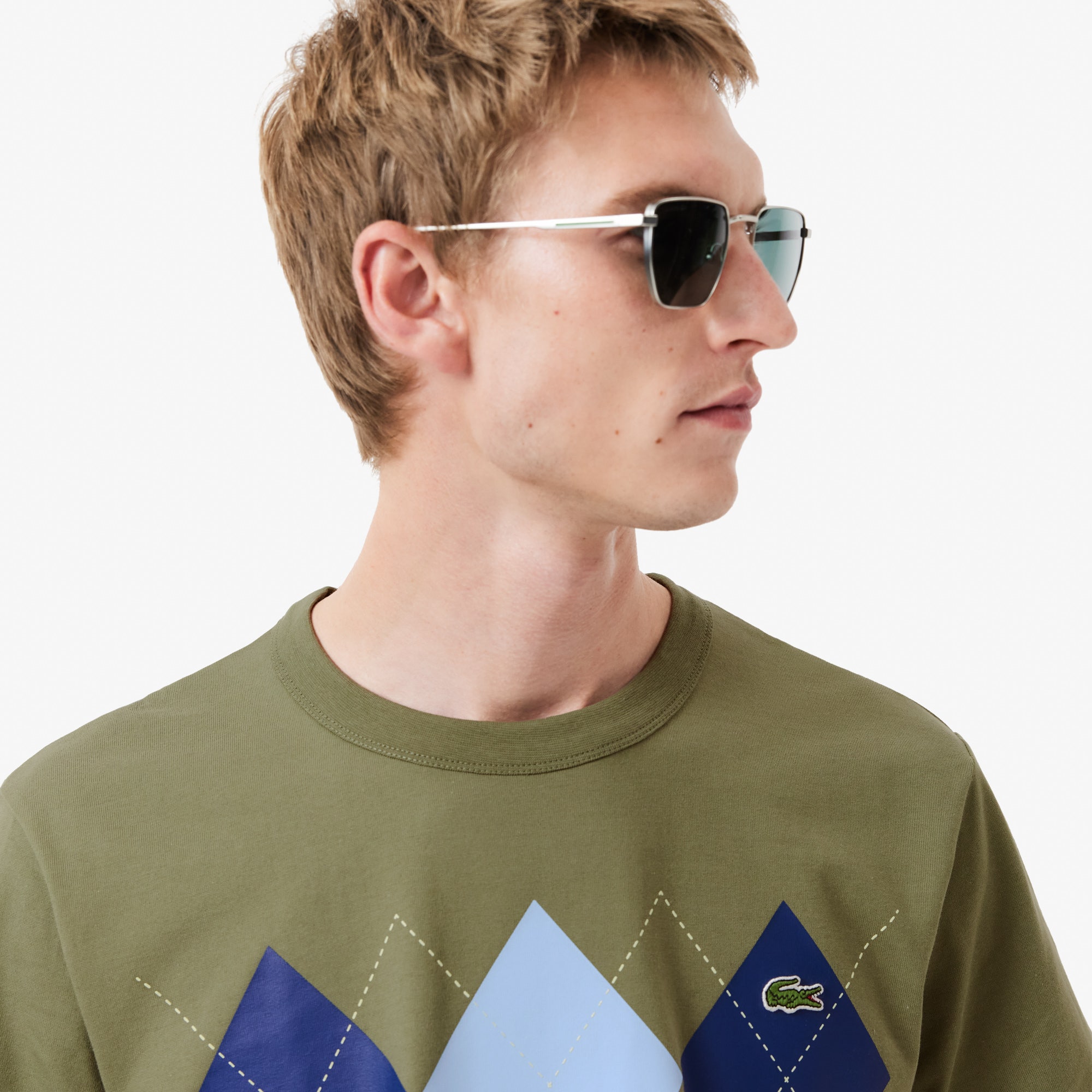 Heavy Cotton Argyle Print T-shirt