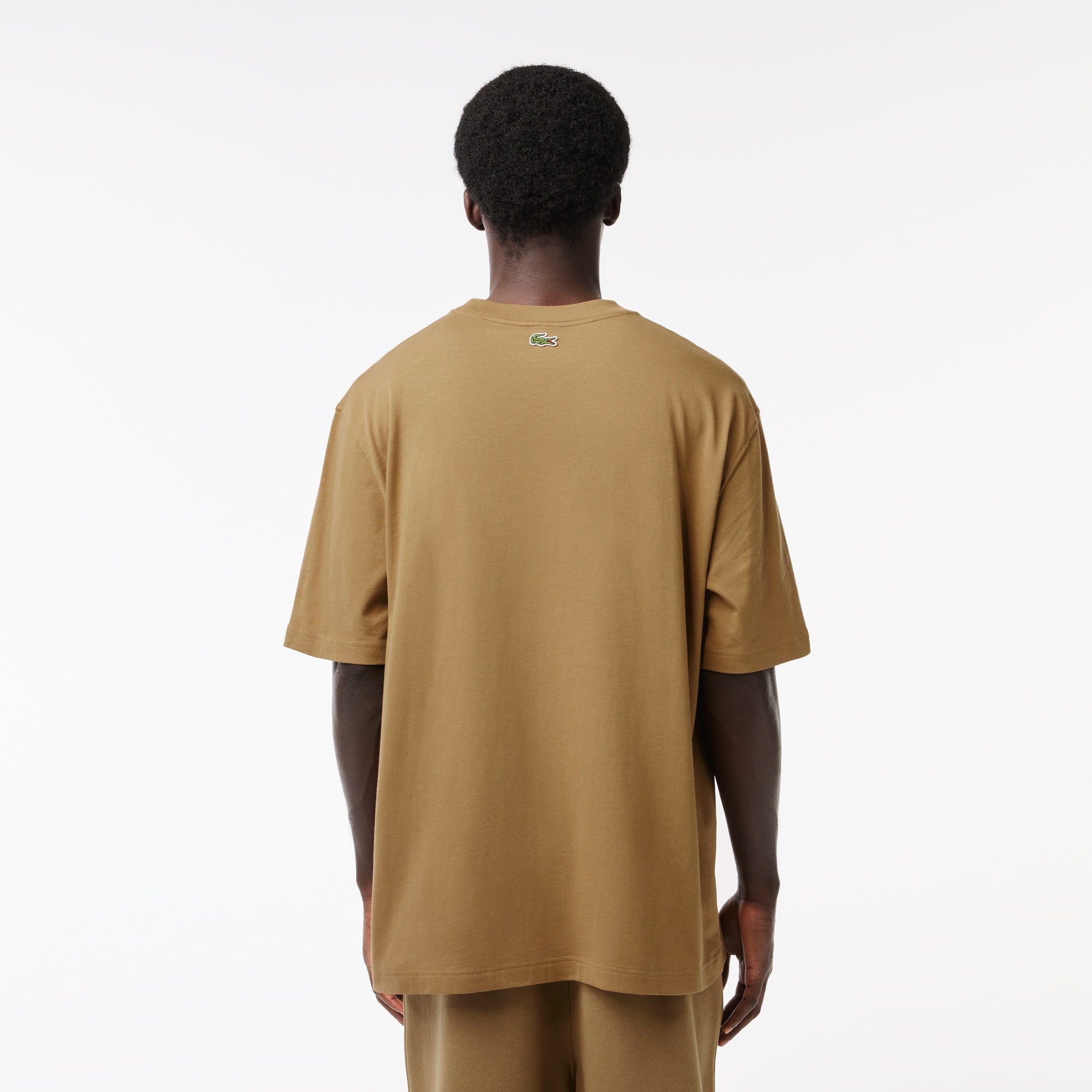 Men's Lacoste Round Neck Loose Fit Crocodile Print T-shirt